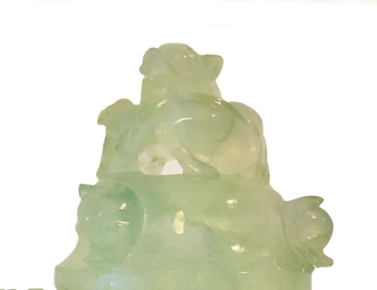 19th Century Chinese Carved Quartz on Base In Good Condition For Sale In Tampa, FL