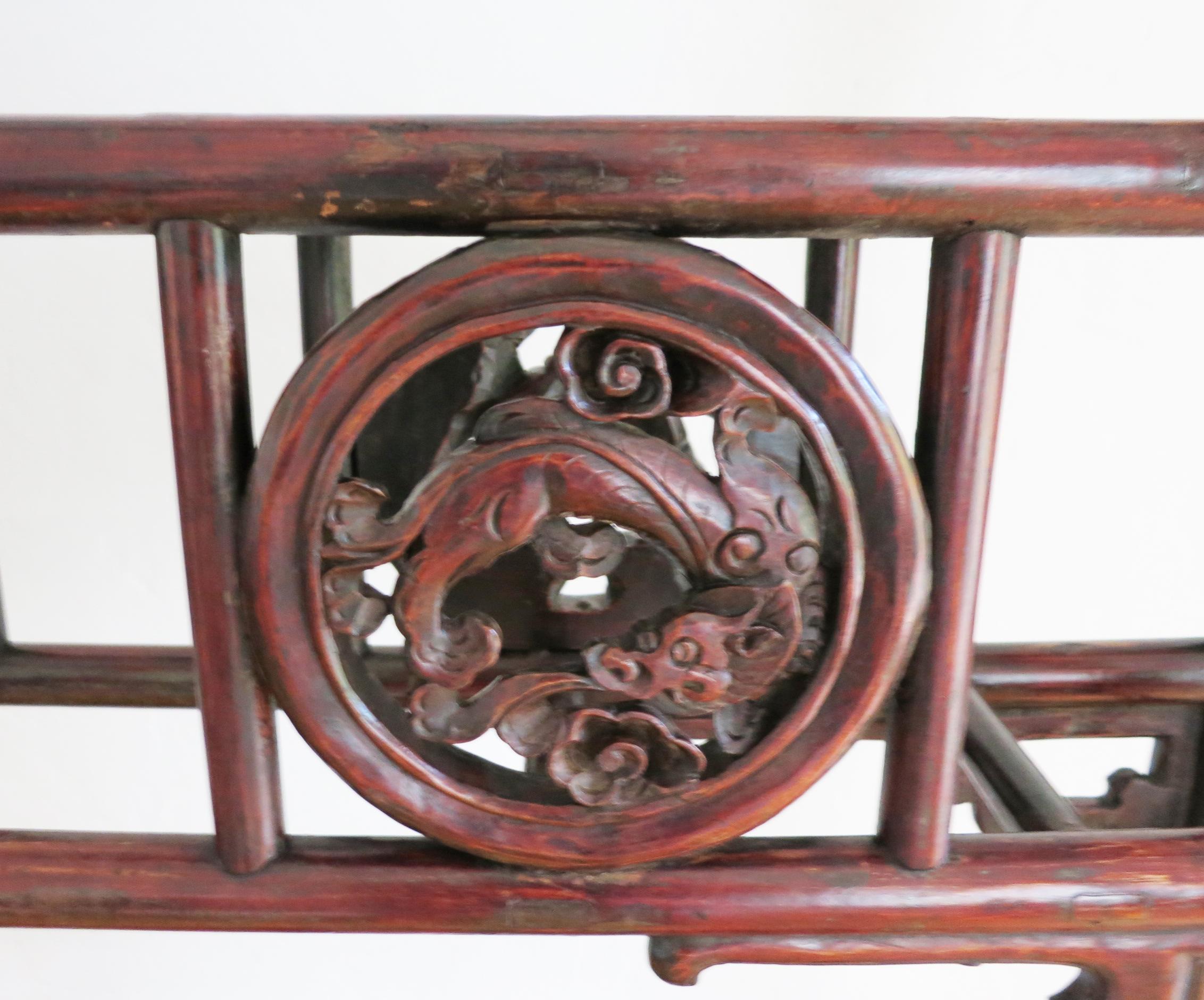 19th Century Chinese Carved Wood Robe Rack For Sale 2