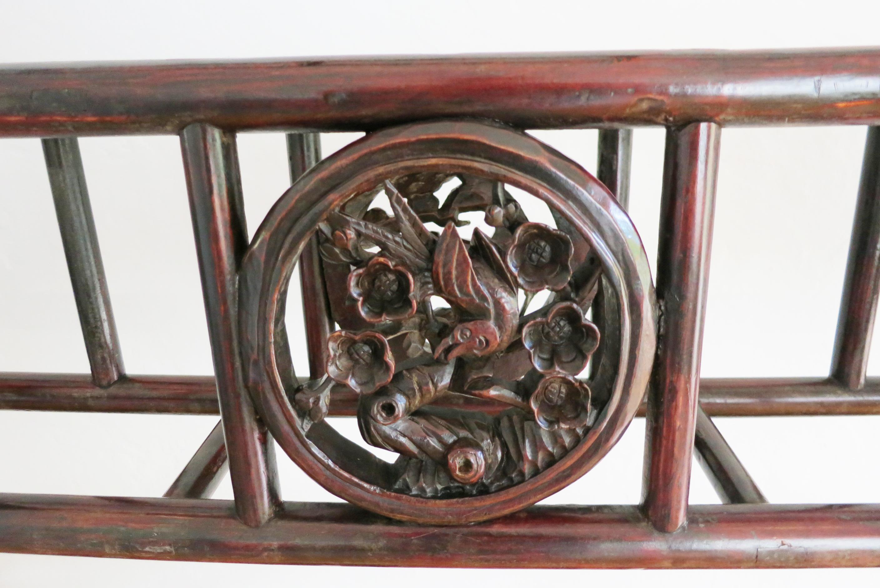 19th Century Chinese Carved Wood Robe Rack For Sale 3
