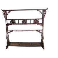 Large Antique Chinese Carved Wood Robe Display Rack For Sale at 1stDibs