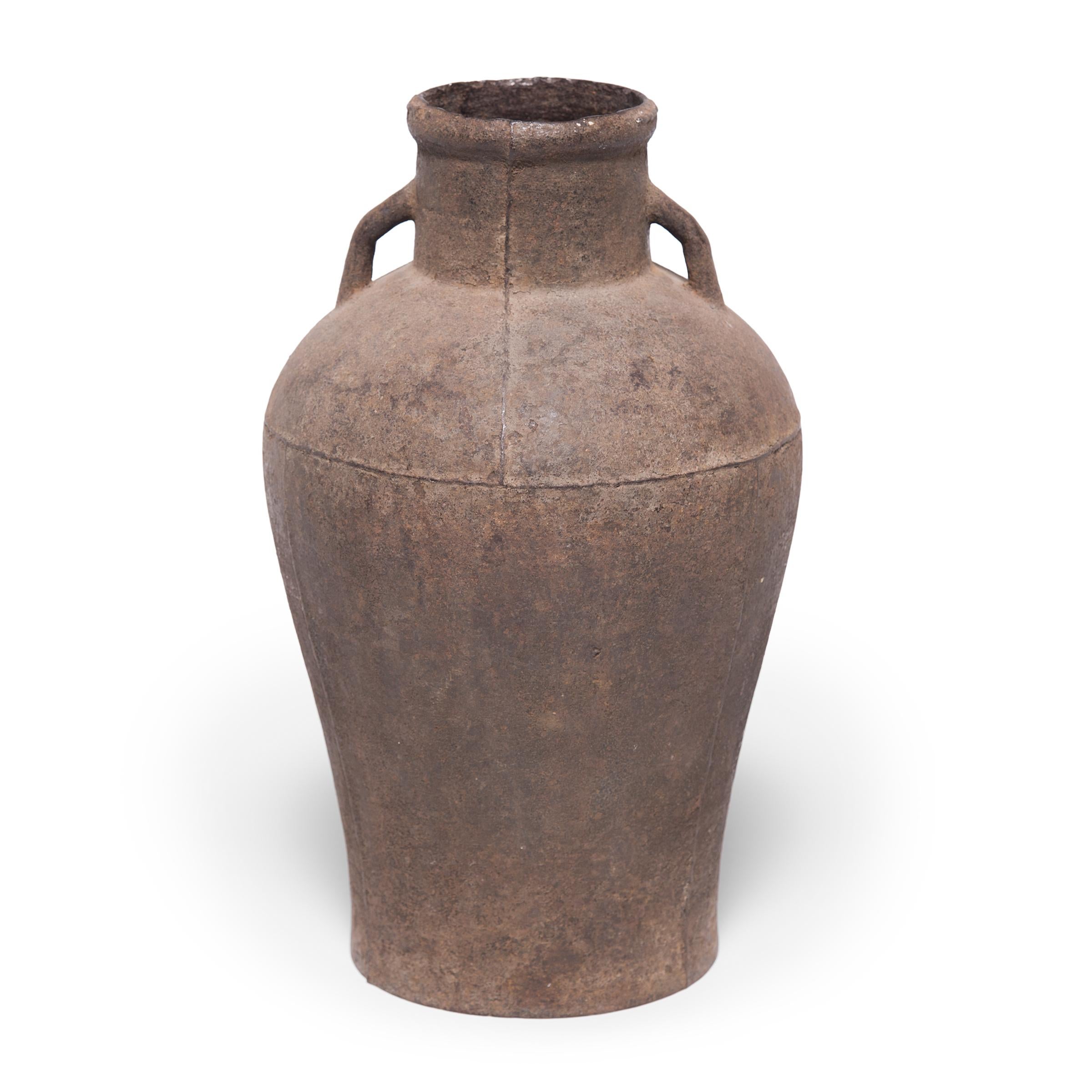 Rustic Chinese Cast Iron Vessel, c. 1850 For Sale