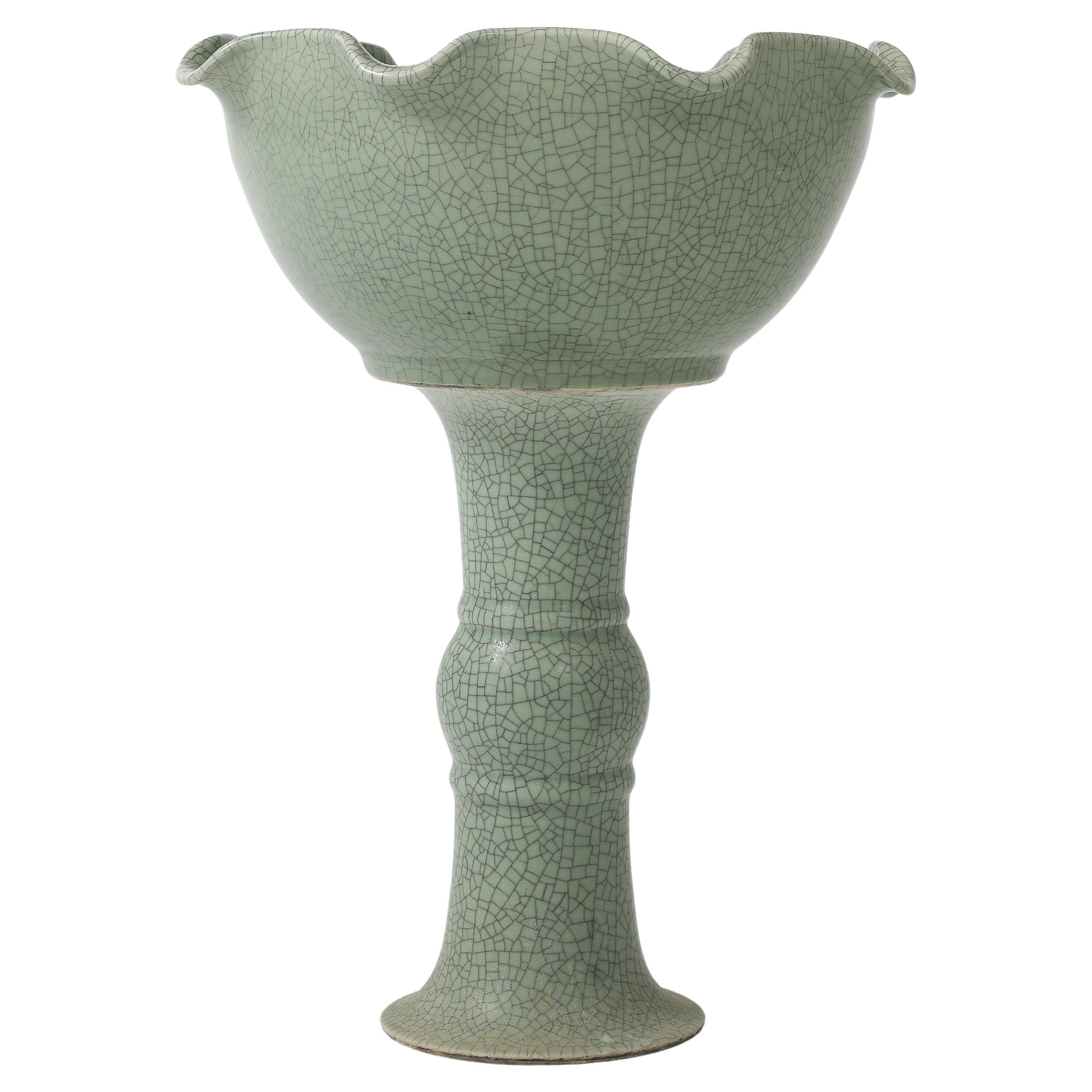 19th. Century Chinese Celadon Bird Bath