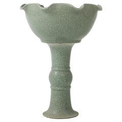 Antique 19th. Century Chinese Celadon Bird Bath