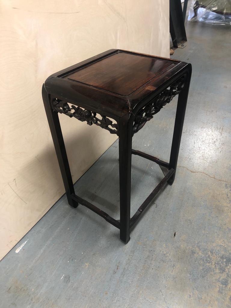 Carved 19th Century Chinese Cherrywood Occasional Table For Sale