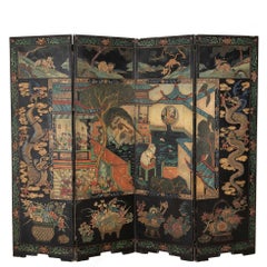 19th Century Chinese Chinoiserie Coromandel Lacquer Screen