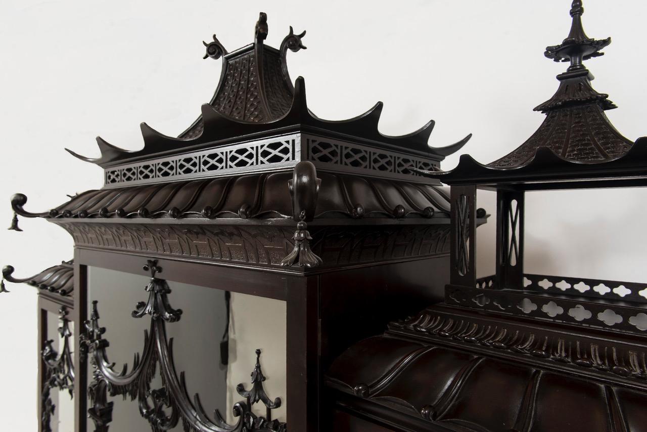 19th Century Chinese Chippendale Pagoda Cabinet For Sale 3