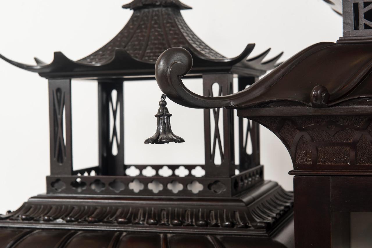 Hand-Carved 19th Century Chinese Chippendale Pagoda Cabinet For Sale