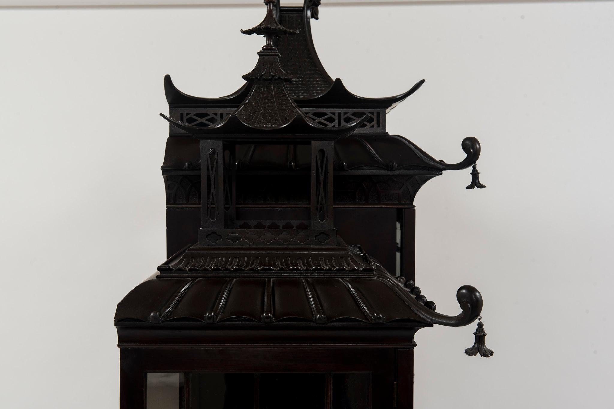 19th Century Chinese Chippendale Pagoda Cabinet For Sale 1