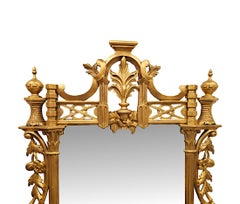 19th Century Chinese Chippendale Style Giltwood Hall, Pier or Overmantel Mirror