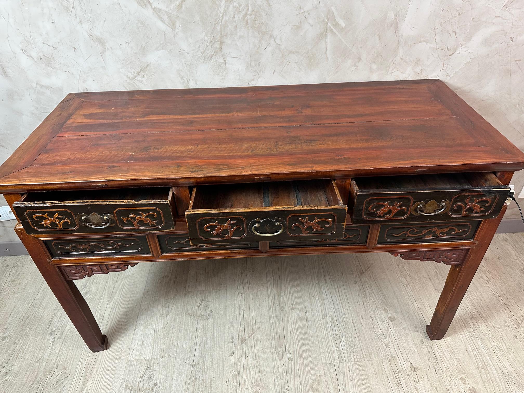 Chinesische Holztischkonsole im Chippendale-Stil des 19. Jahrhunderts, 1890er Jahre im Angebot 7