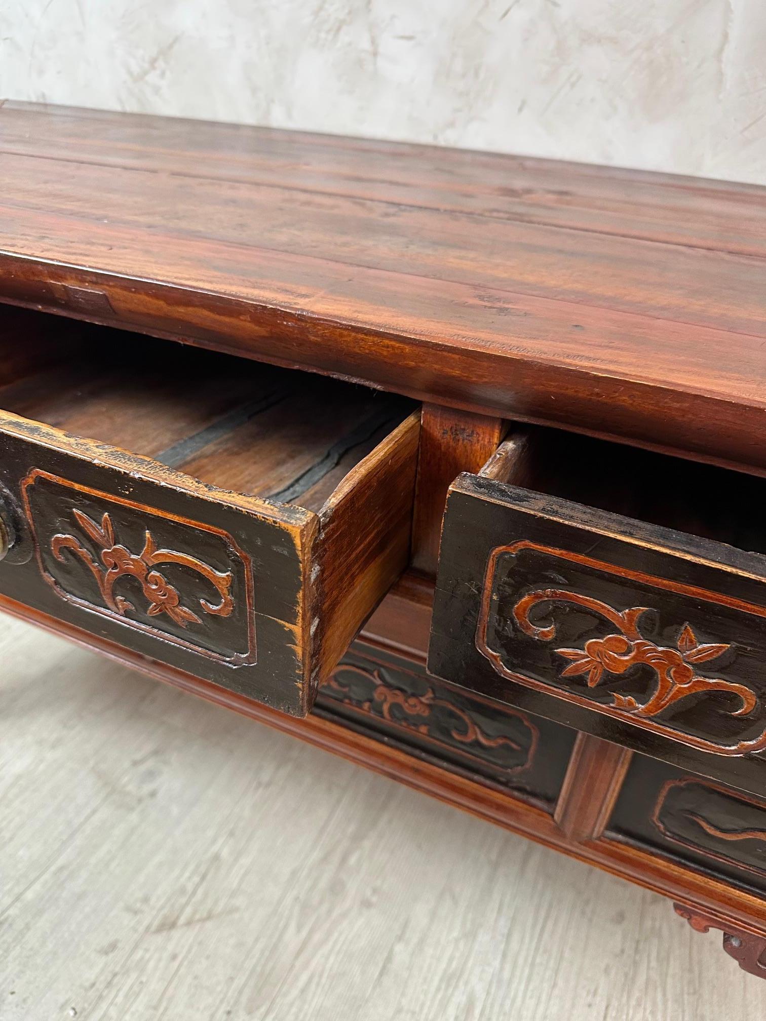 Chinesische Holztischkonsole im Chippendale-Stil des 19. Jahrhunderts, 1890er Jahre im Angebot 9