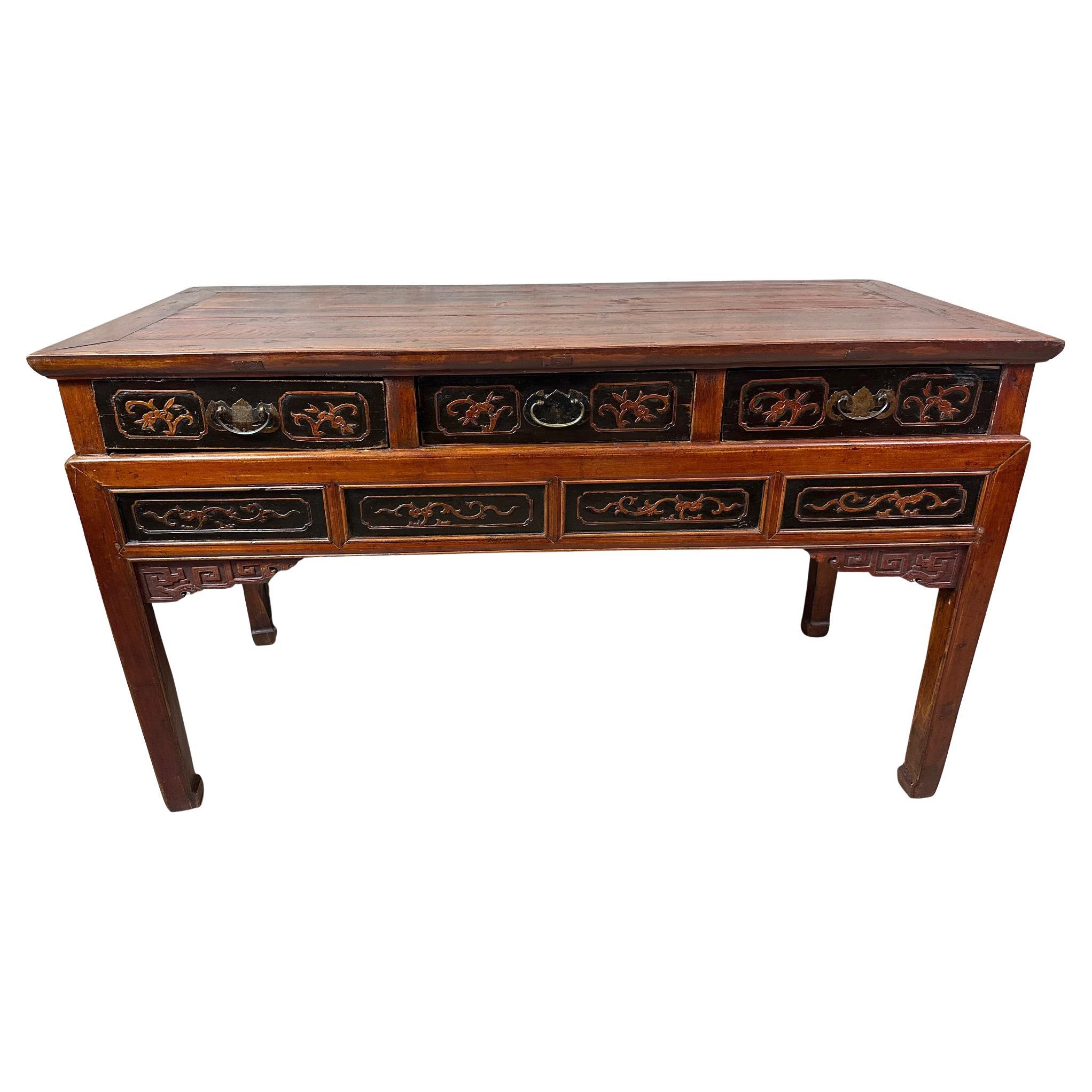 Chinesische Holztischkonsole im Chippendale-Stil des 19. Jahrhunderts, 1890er Jahre im Angebot