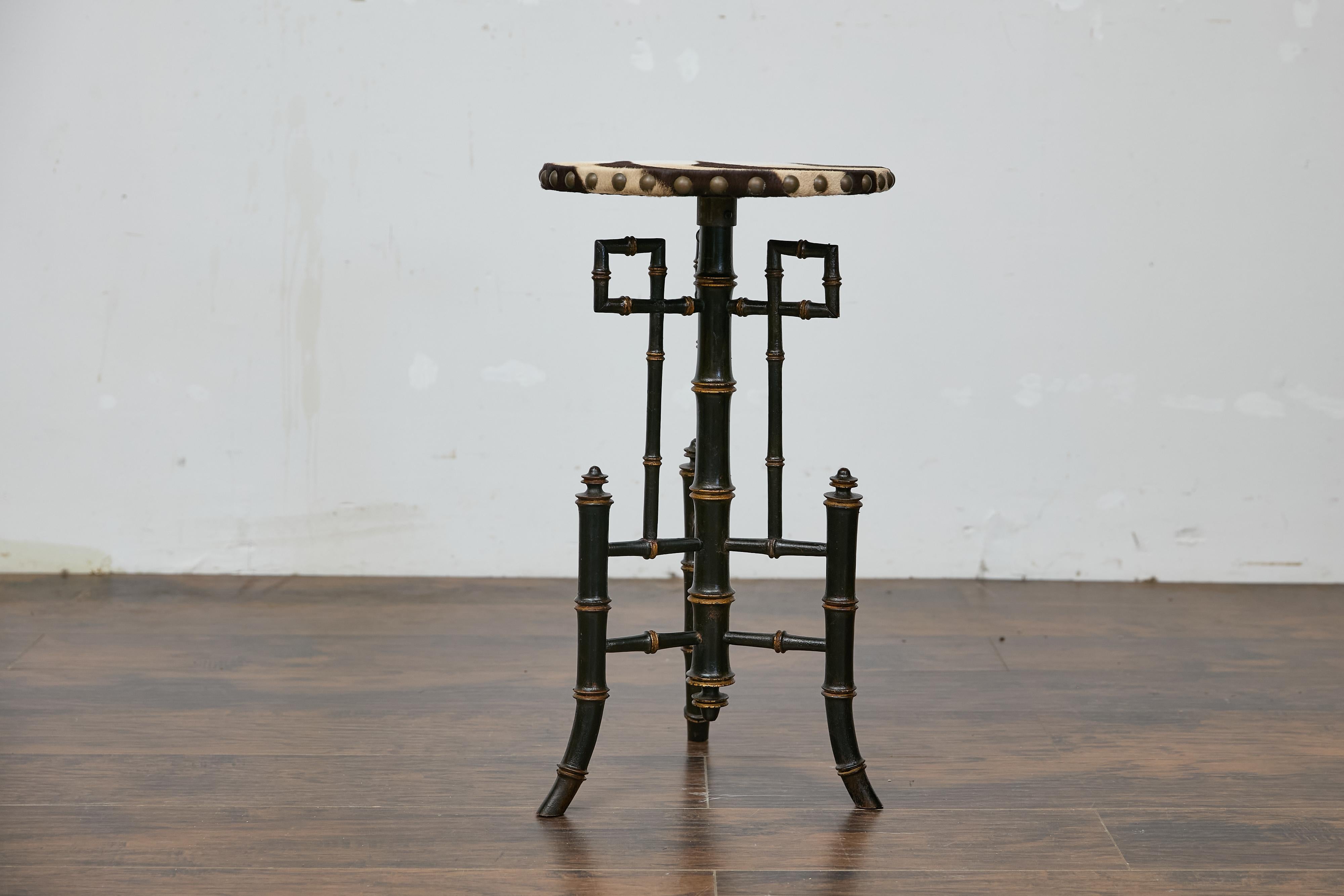 19th-Century Chinese Chippendale Table with Faux Bamboo Base and Zebra Top 10