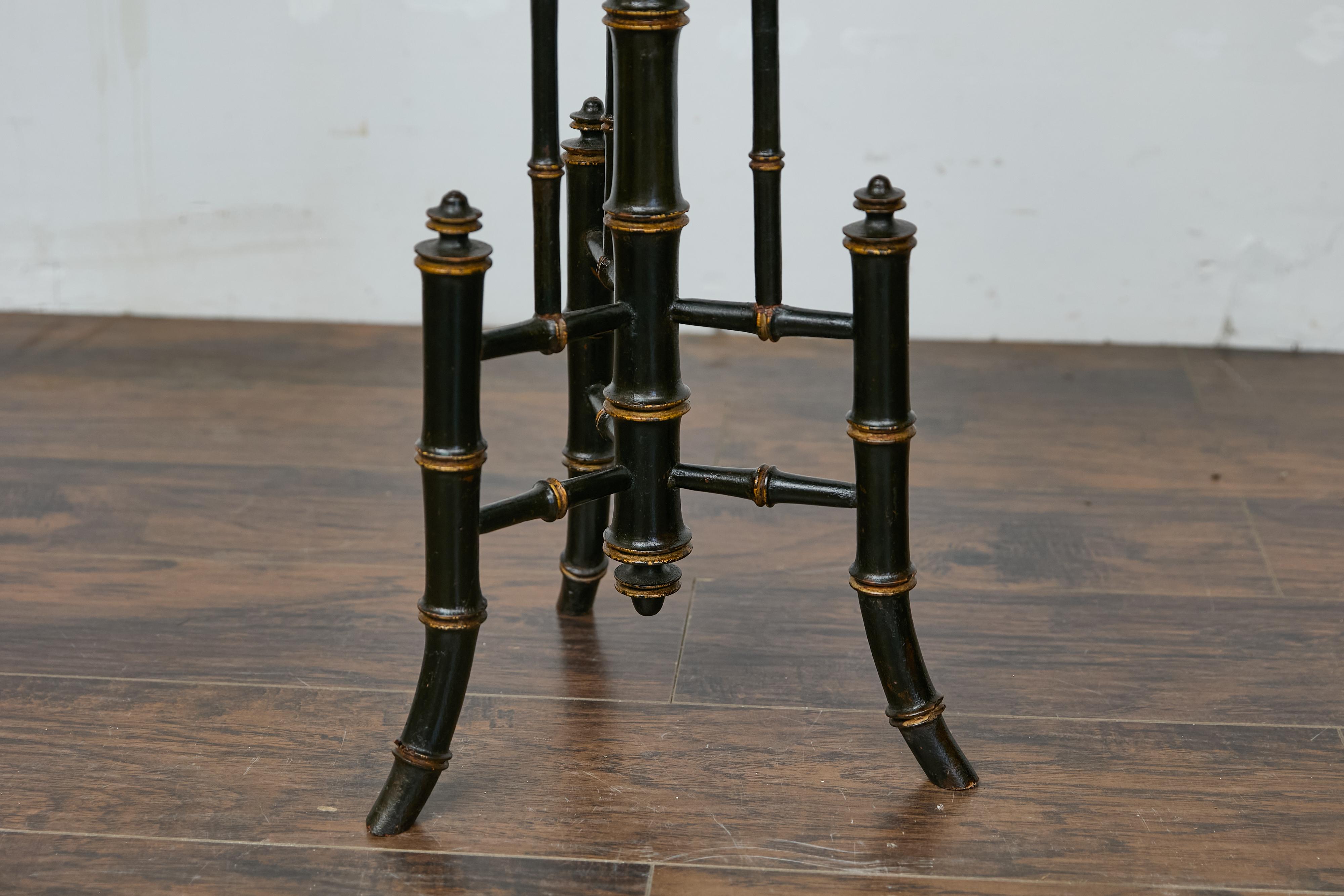 Zebra Hide 19th-Century Chinese Chippendale Table with Faux Bamboo Base and Zebra Top