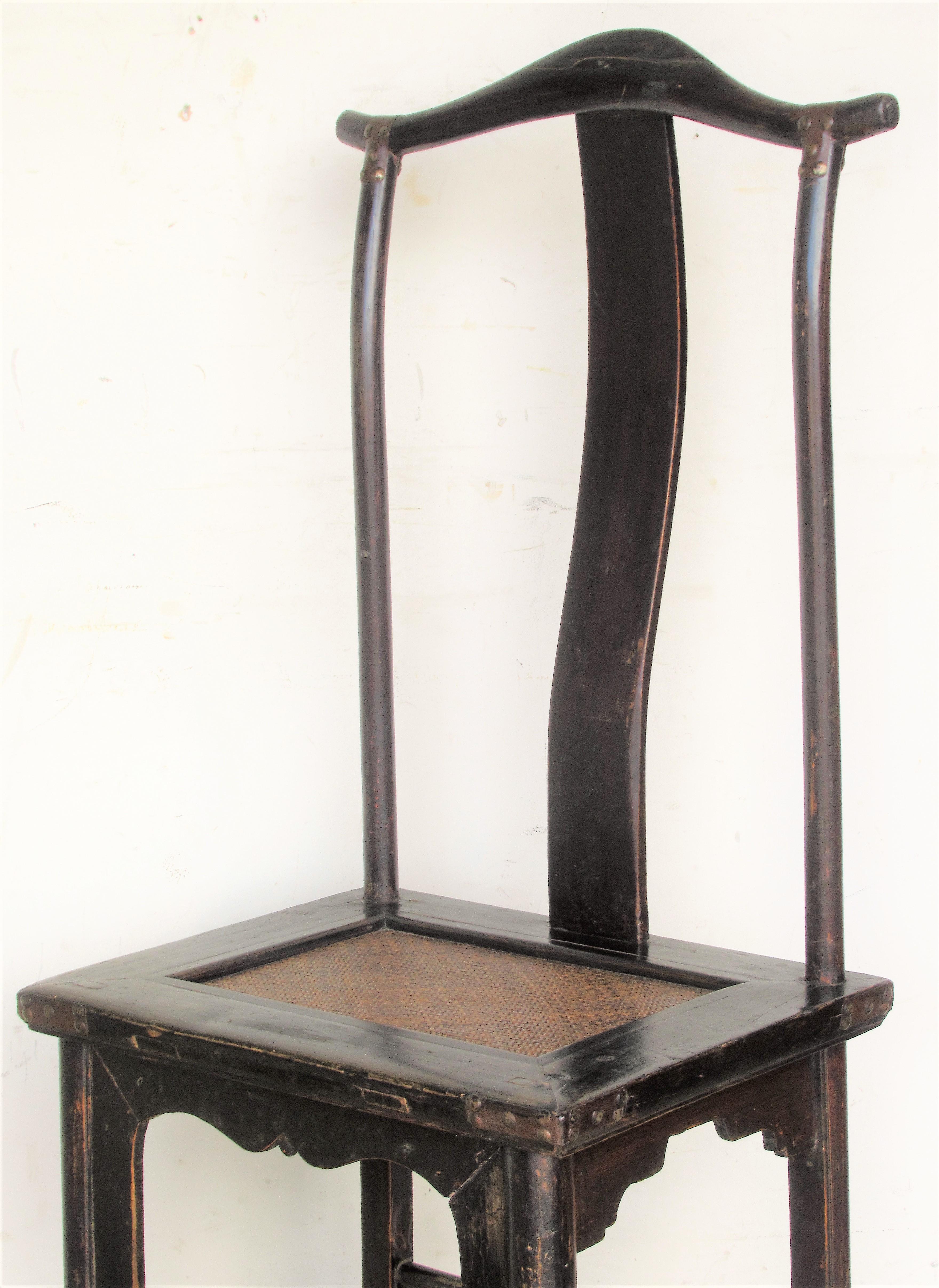 Cane 19th Century Chinese Classic Yoke Back Chair
