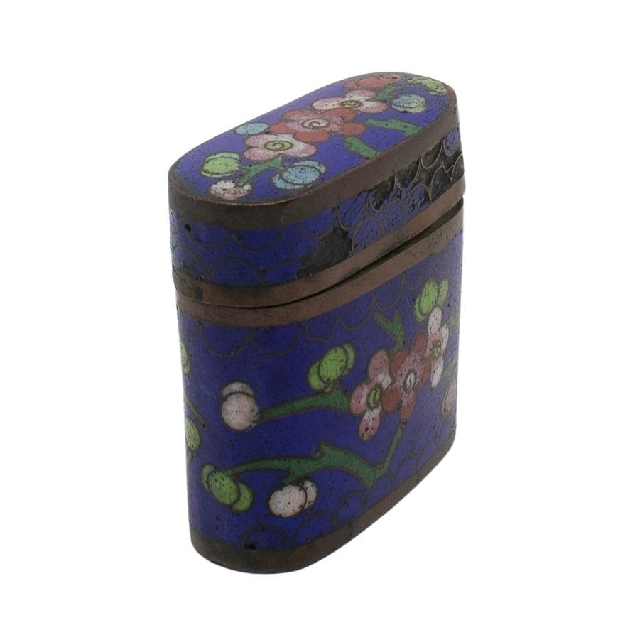 Cloisonné Boîte à bijoux chinoise du 19ème siècle en laiton émaillé cloisonné en vente