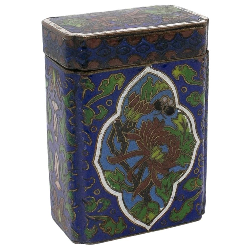 19th Century Chinese Cloisonné Enamel Brass Trinket Box