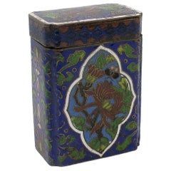 Vintage 19th Century Chinese Cloisonné Enamel Brass Trinket Box