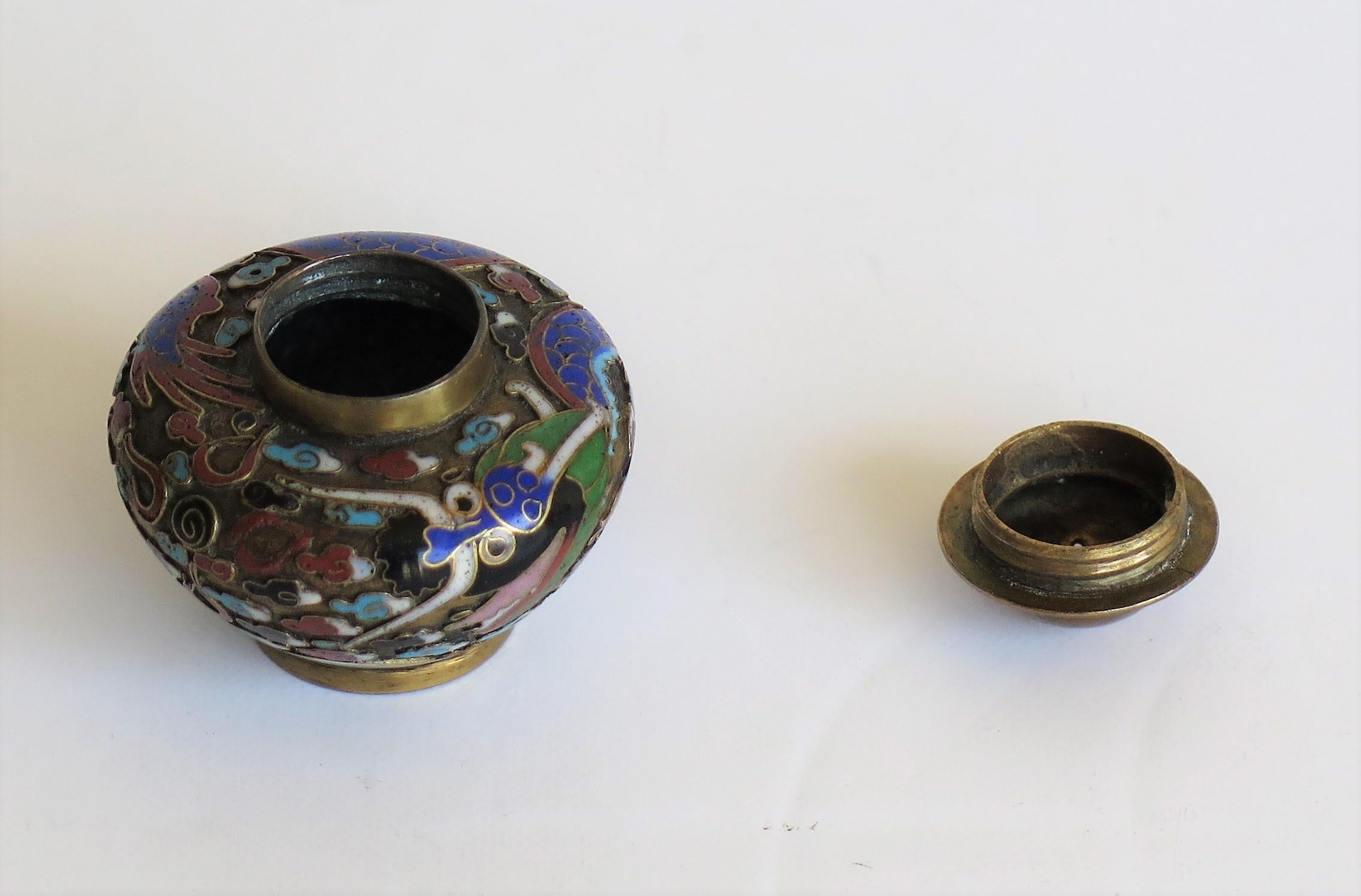 19th Century Chinese Cloisonné Pepper Pot with Dragon Decoration, Qing Dynasty 5