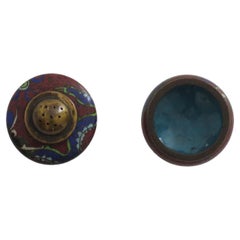 Salero y pimentero chinos de cloisonné del siglo XIX con decoración de dragones, Qing