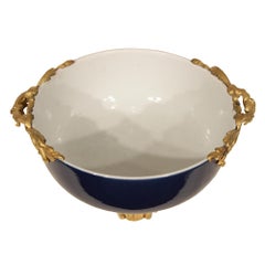 19th Century Chinese Cobalt Blue Porcelain Centerpiece