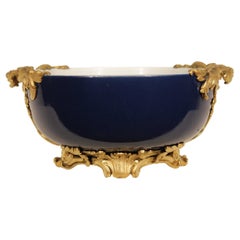 19th Century Chinese Cobalt Blue Porcelain Centerpiece