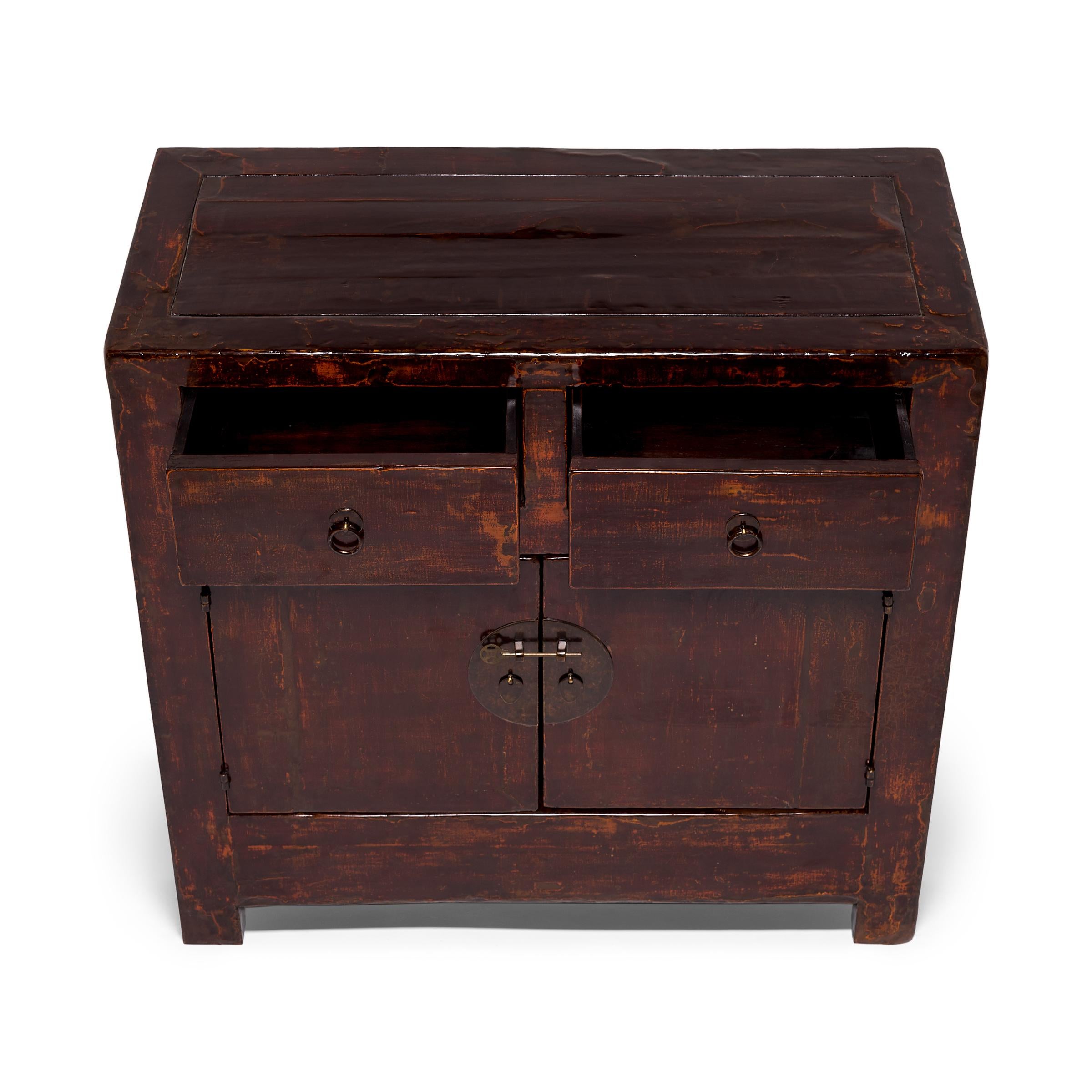 19th Century Chinese Cordovan Lacquer Chest 1