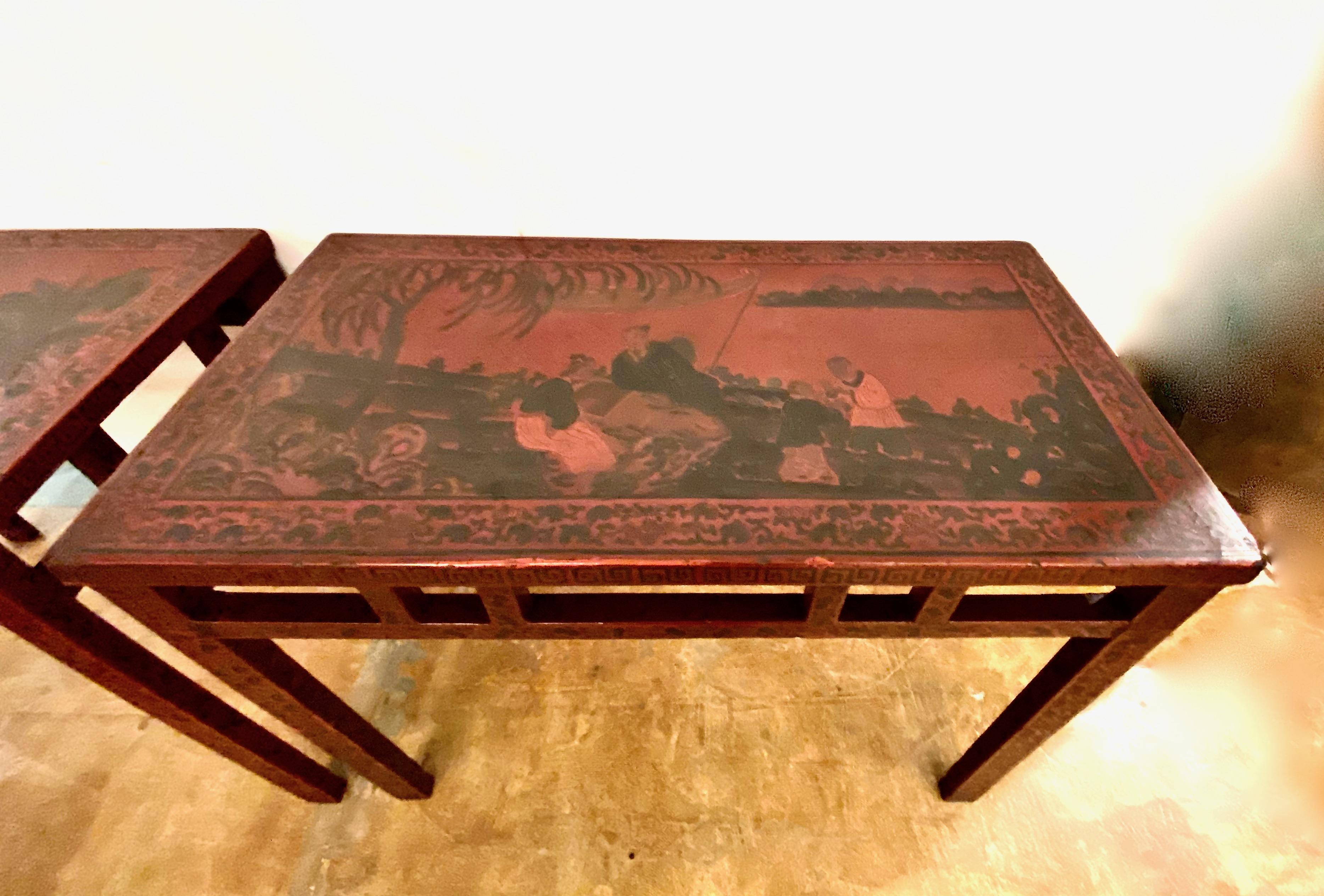 Chinese Altar Tables, 19th C. Lacquer For Sale 5