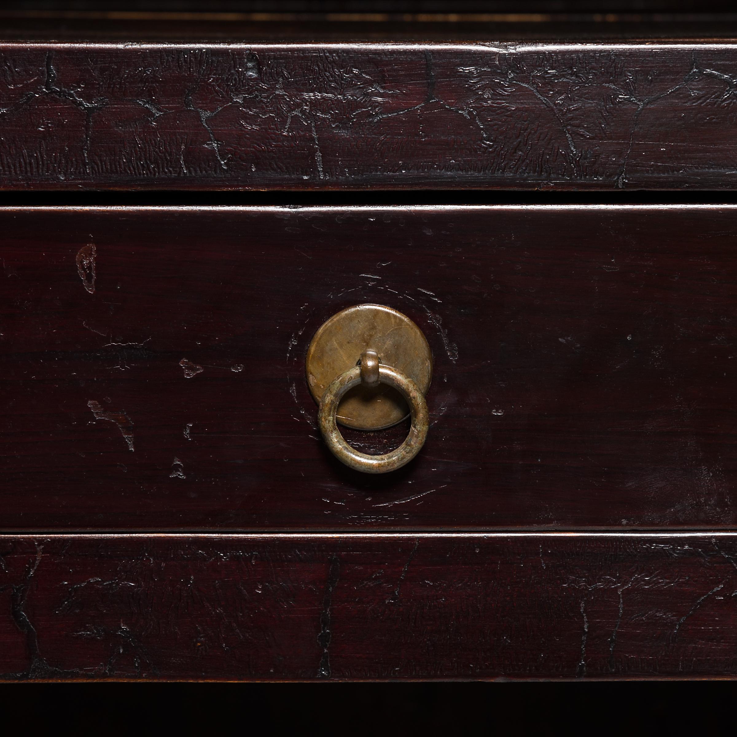 Chinese Crackled Lacquer Cabinet, c. 1850 3