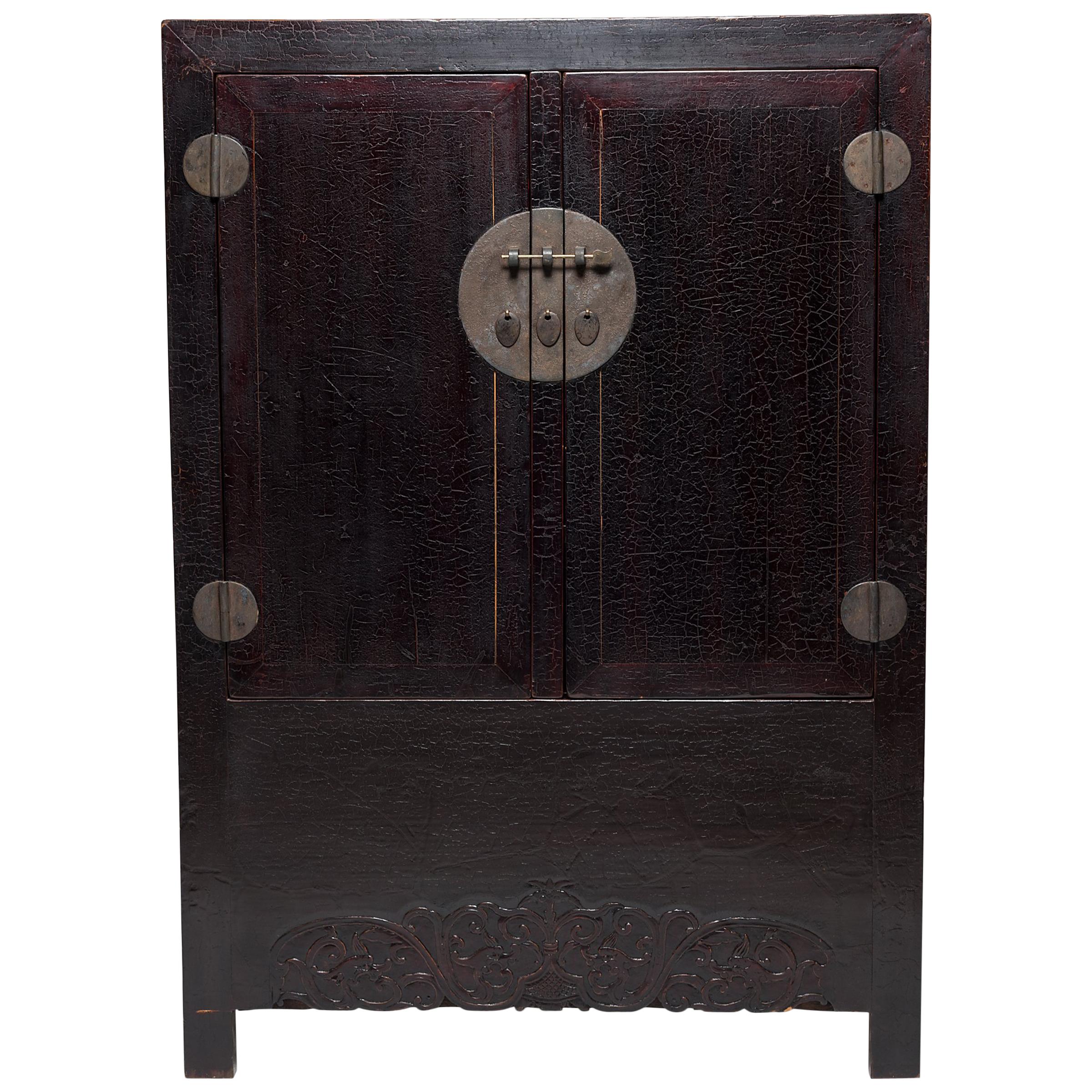 Chinese Crackled Lacquer Cabinet, c. 1850