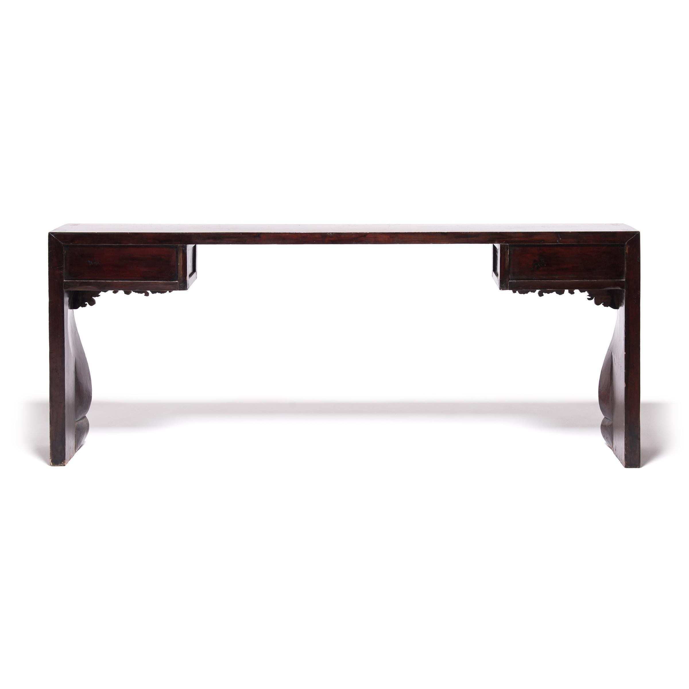 curved leg console table
