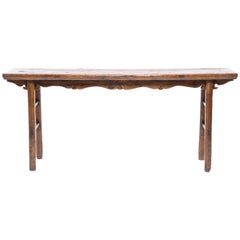 Antique 19th Century Chinese Cusped Apron Console Table