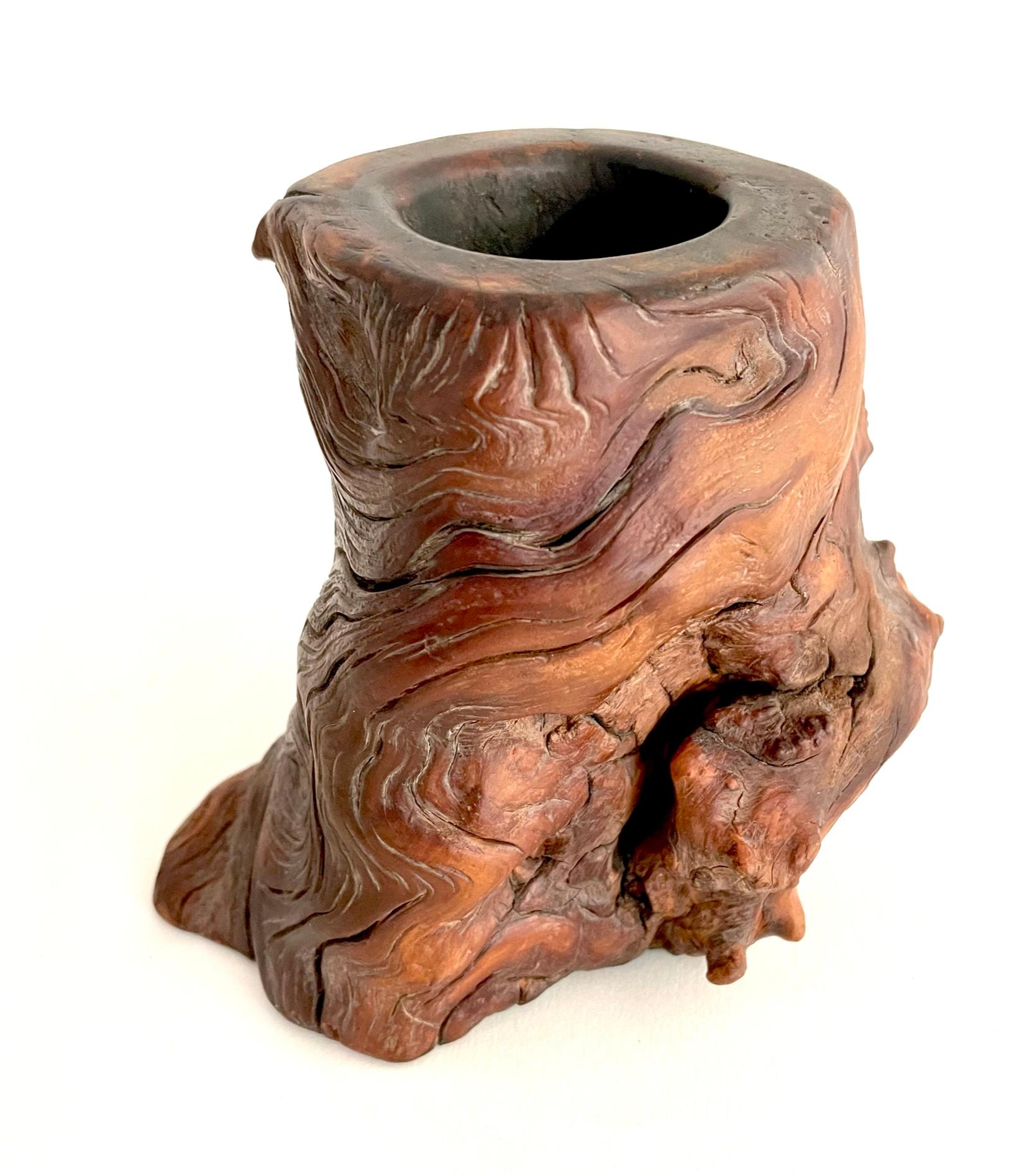 Hand-Carved 19th Century Chinese Cypress Root Brush Pot For Sale