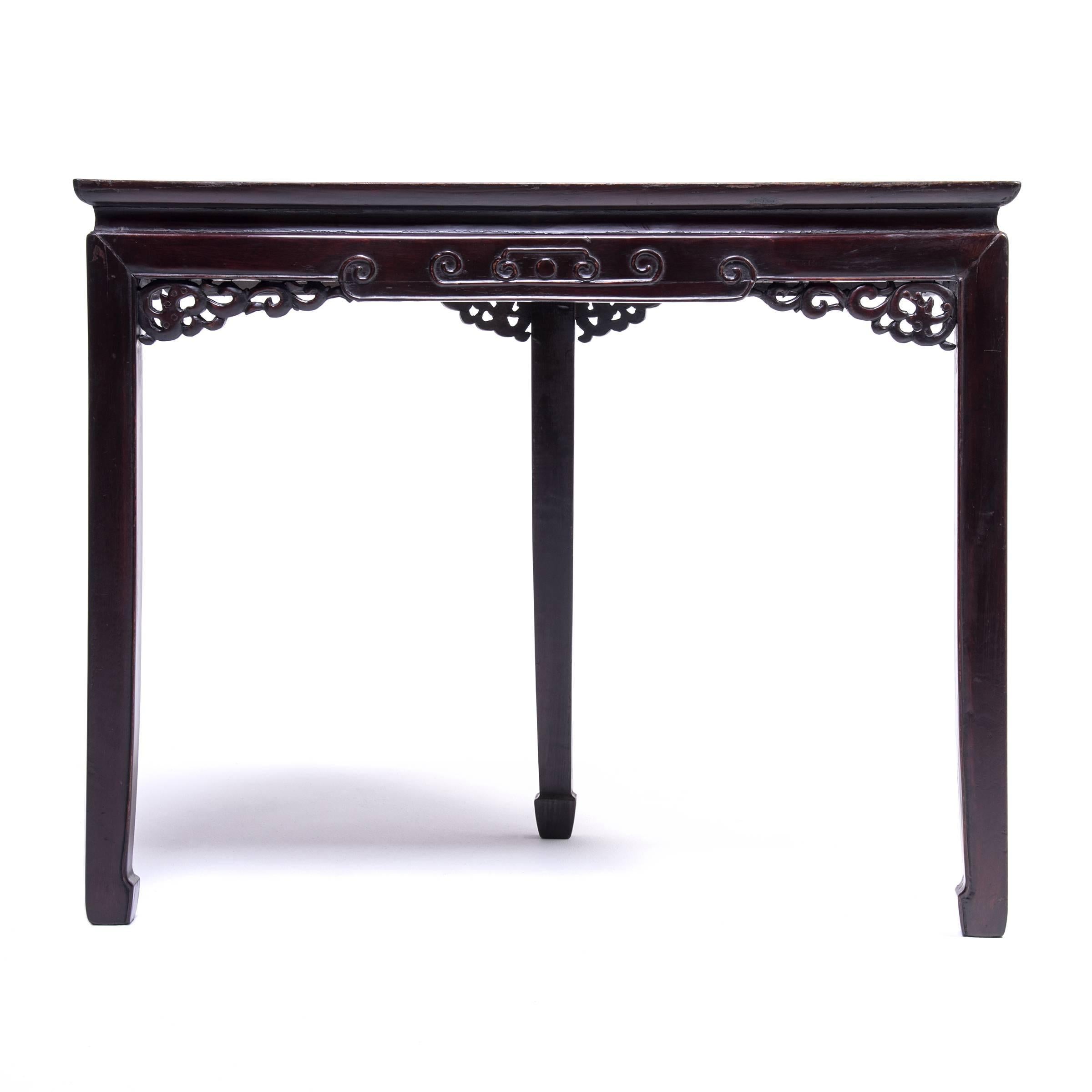 Qing 19th Century Chinese Demilune Table