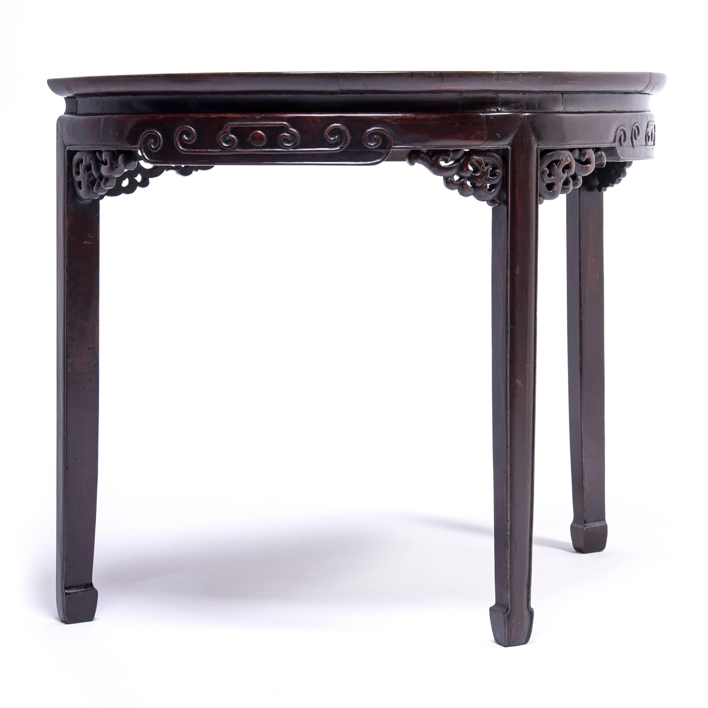 19th Century Chinese Demilune Table In Good Condition In Chicago, IL