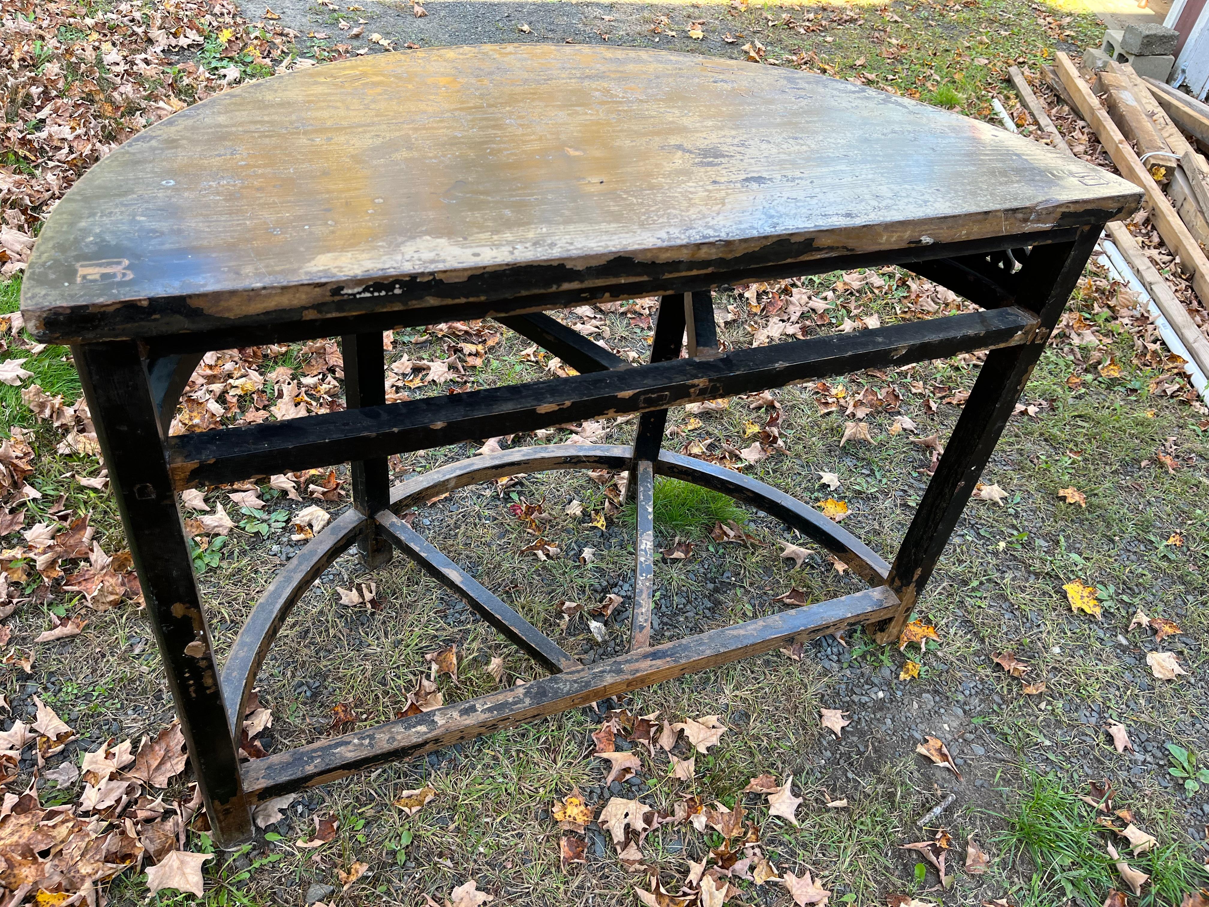 19th Century Chinese Demilune Console Table For Sale 1