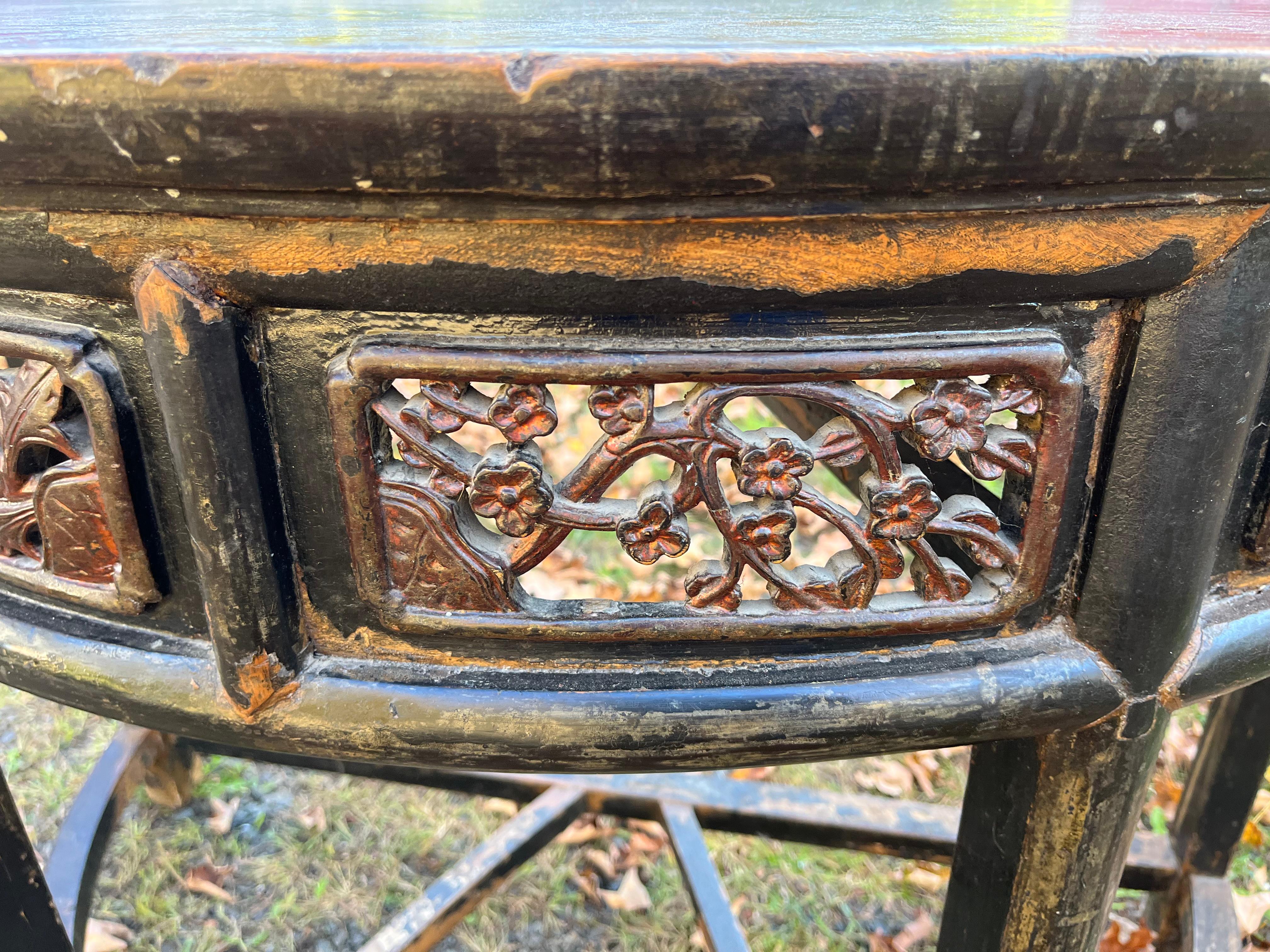 19th Century Chinese Demilune Console Table For Sale 3