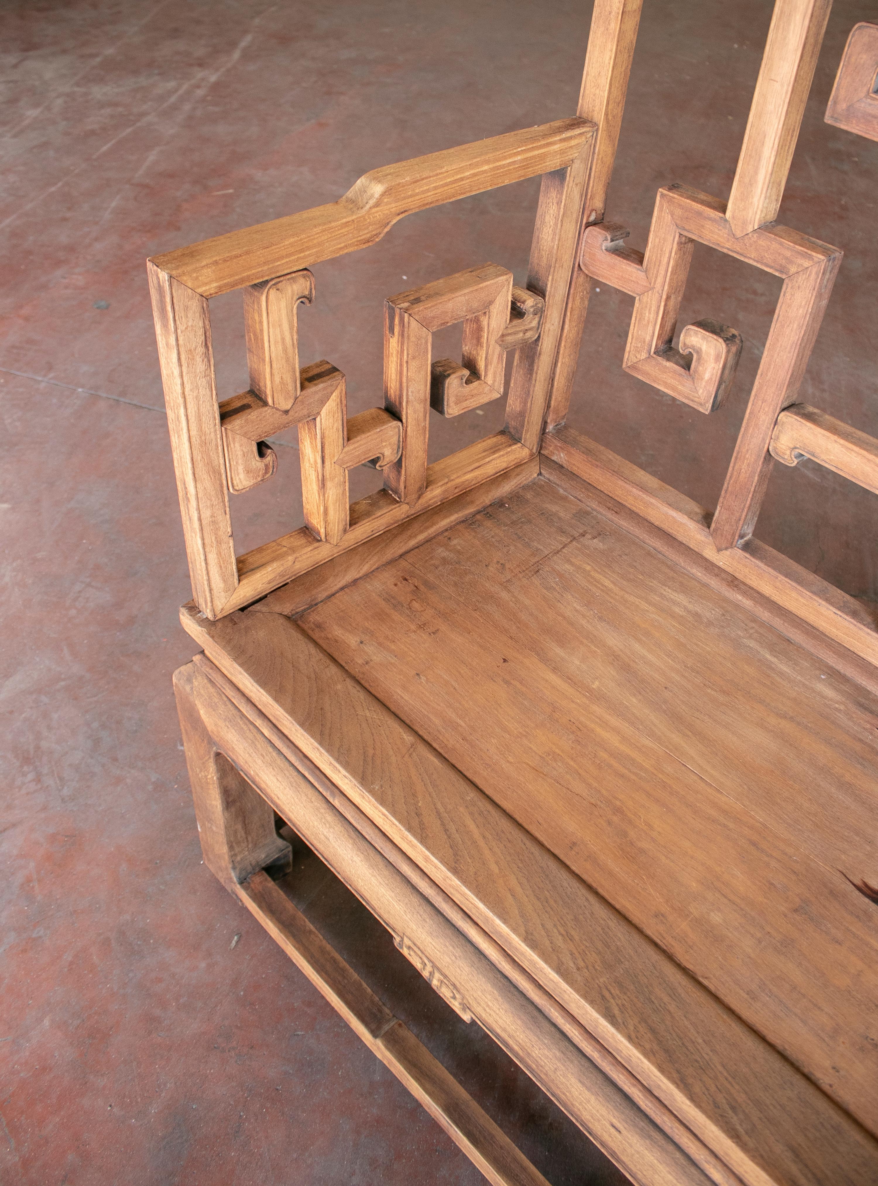 19th Century Chinese Detachable Rosewood Seating Bench For Sale 6