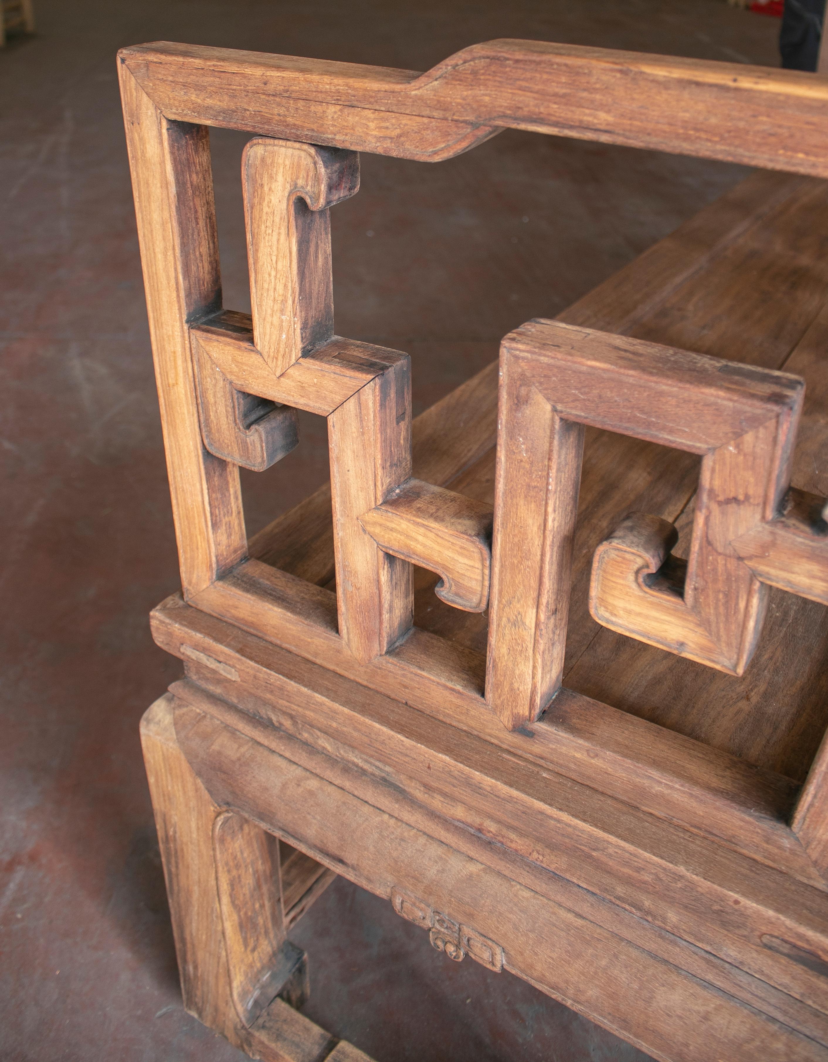19th Century Chinese Detachable Rosewood Seating Bench For Sale 7