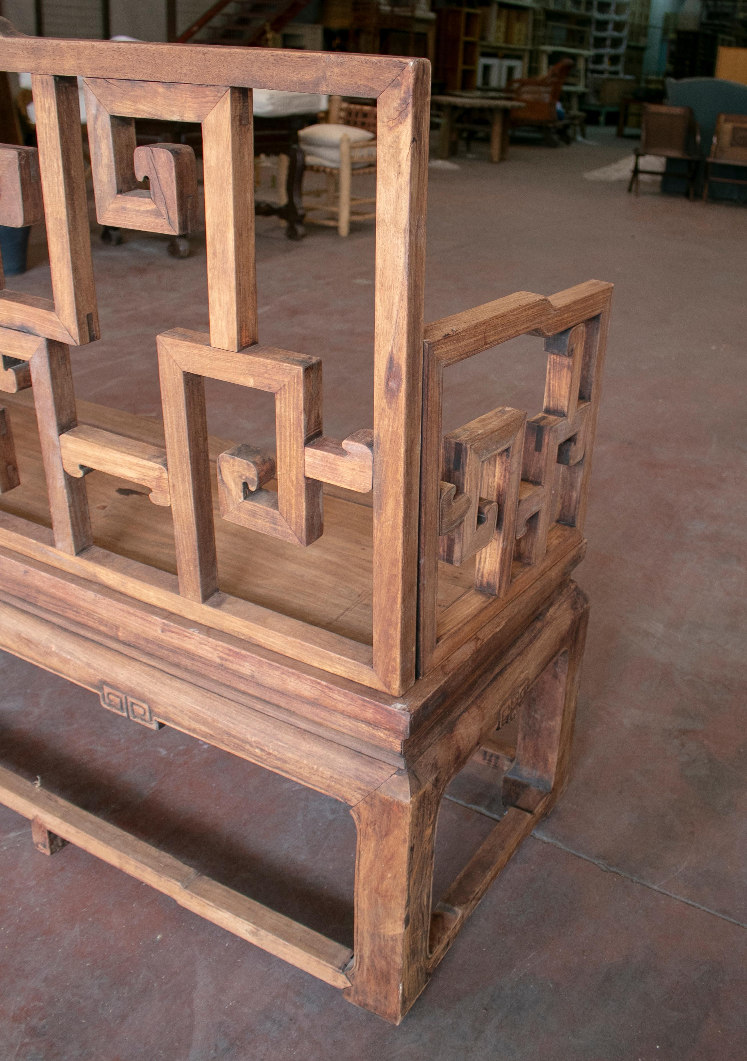 Chinesische abnehmbare Palisander-Sitzbank aus dem 19. Jahrhundert (Holz) im Angebot
