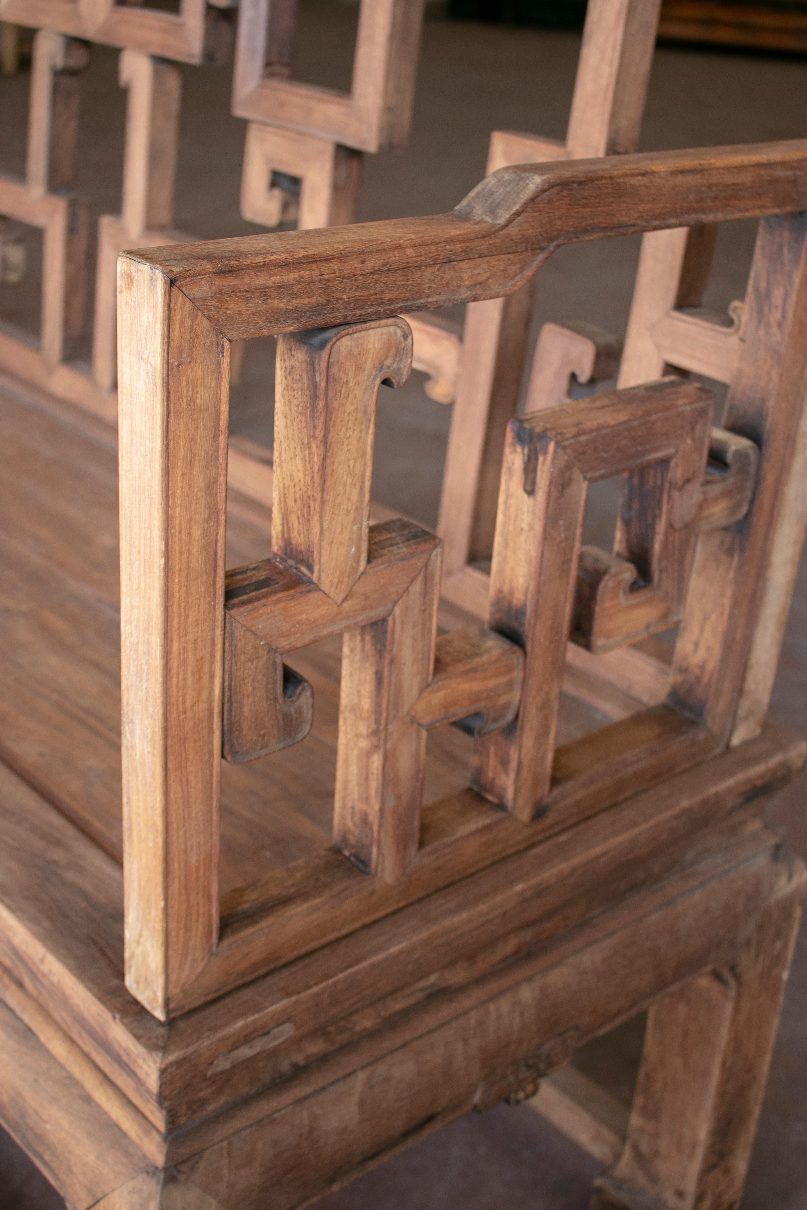 Wood 19th Century Chinese Detachable Rosewood Seating Bench For Sale