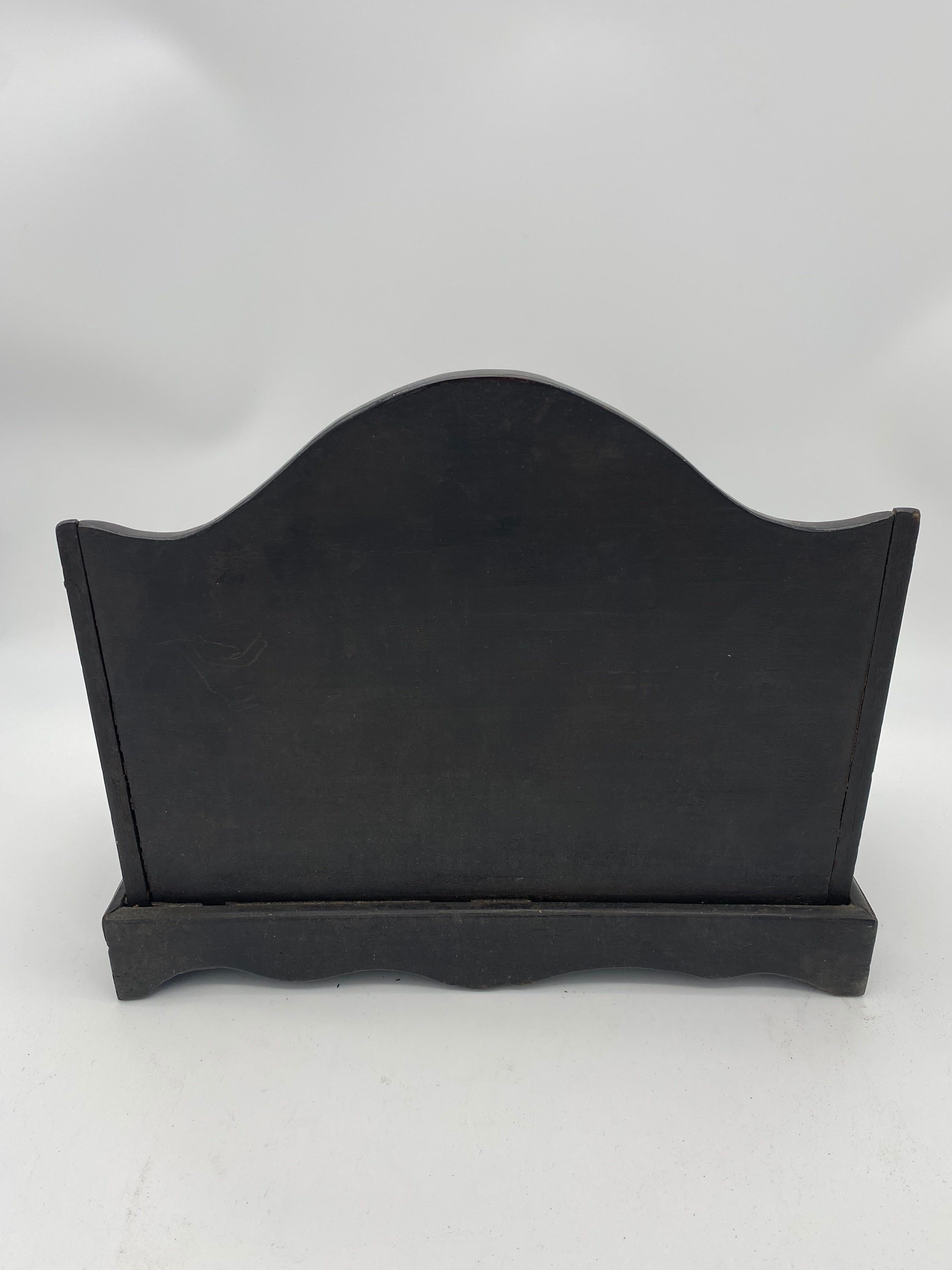 Wood 19th Century Chinese Ebonized Letter Rack with Mother of Pearl For Sale