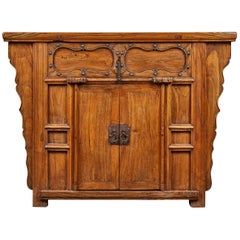 Antique 19th Century Chinese Elm Altar Cabinet
