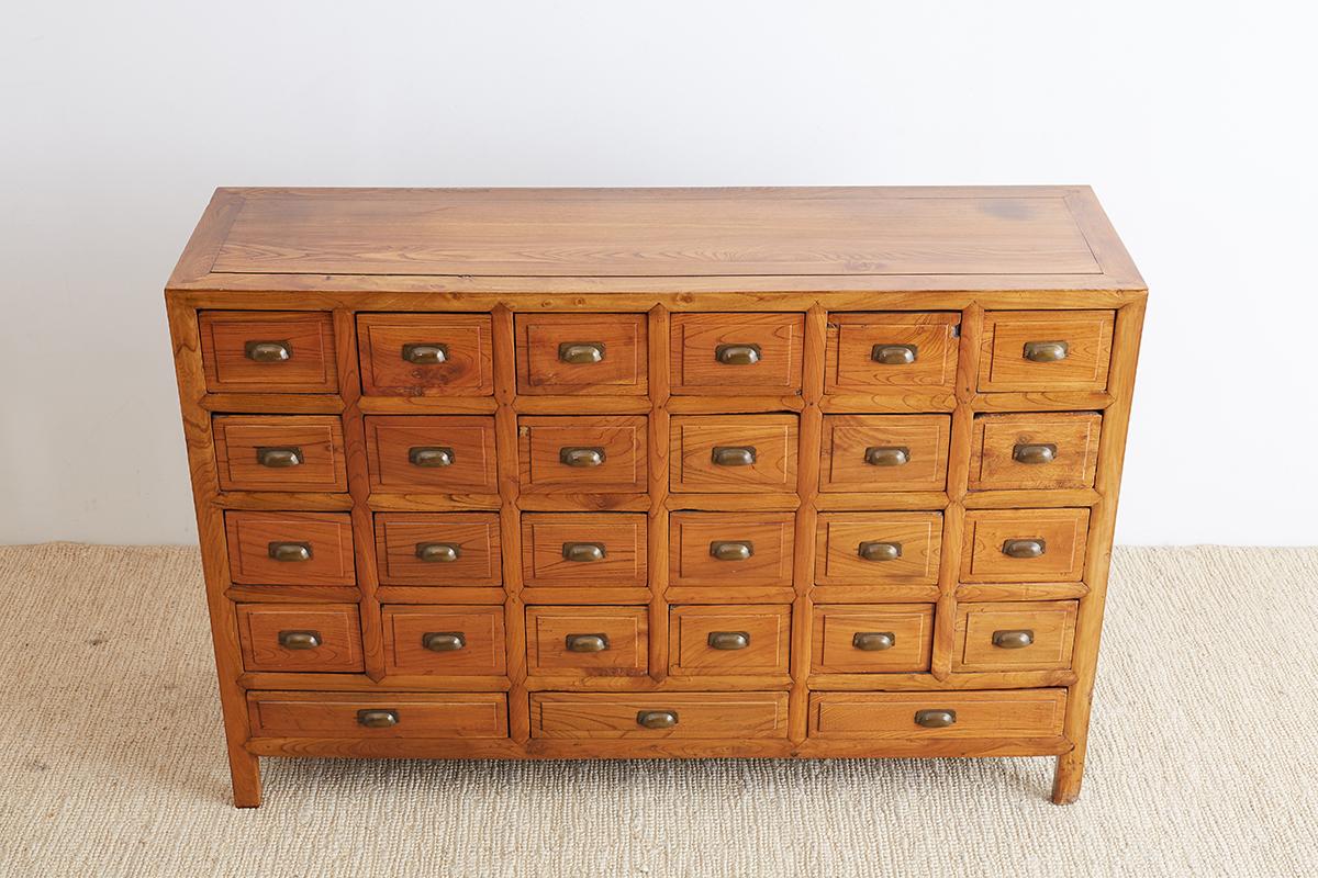 19th Century Chinese Elm Apothecary Cabinet Chest 6
