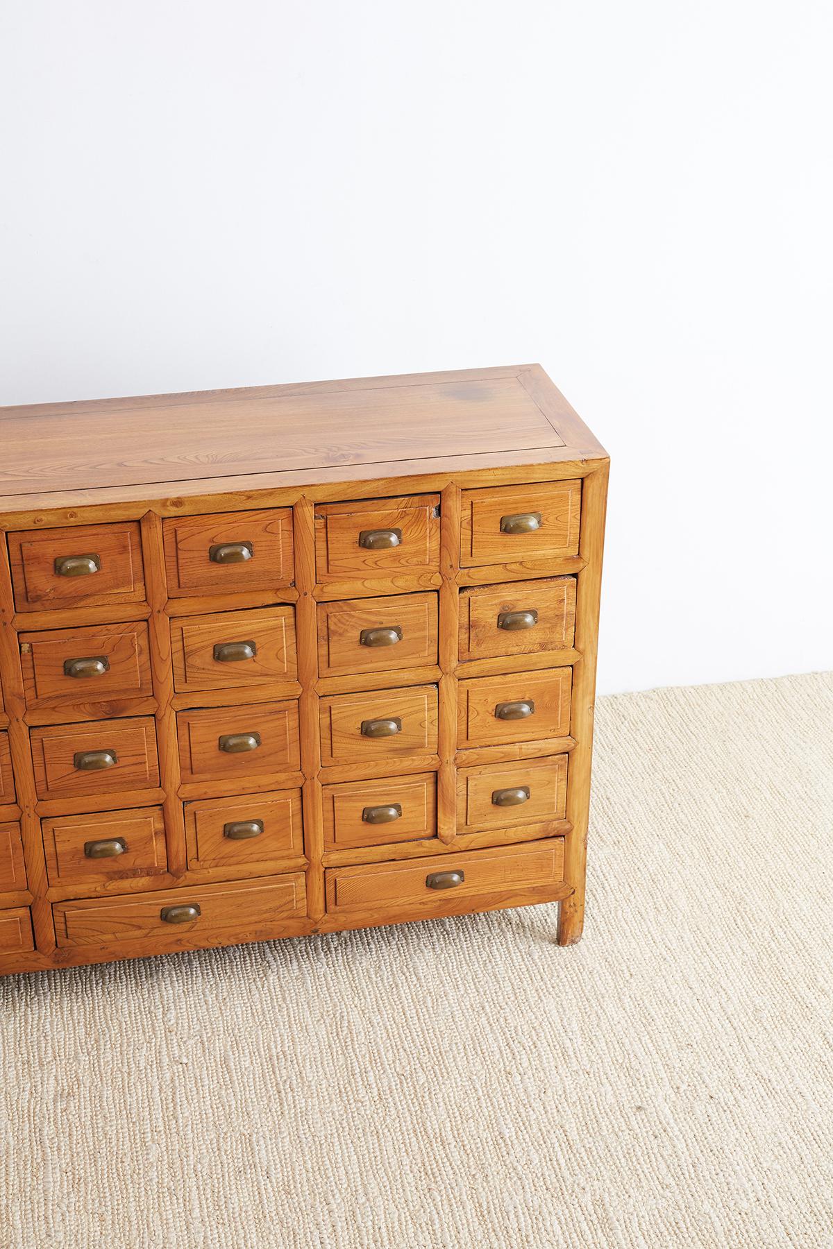 19th Century Chinese Elm Apothecary Cabinet Chest 7