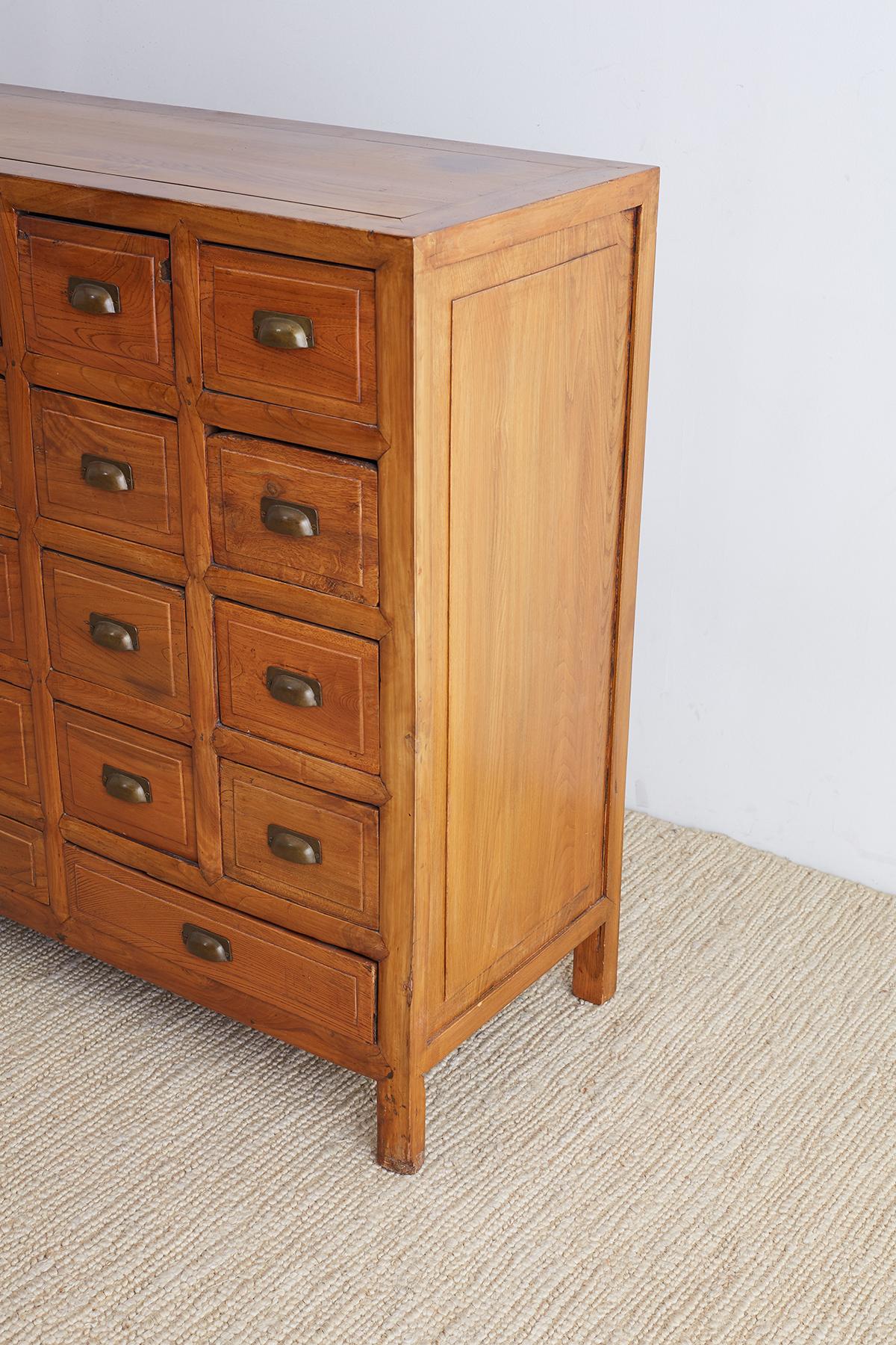 19th Century Chinese Elm Apothecary Cabinet Chest 2