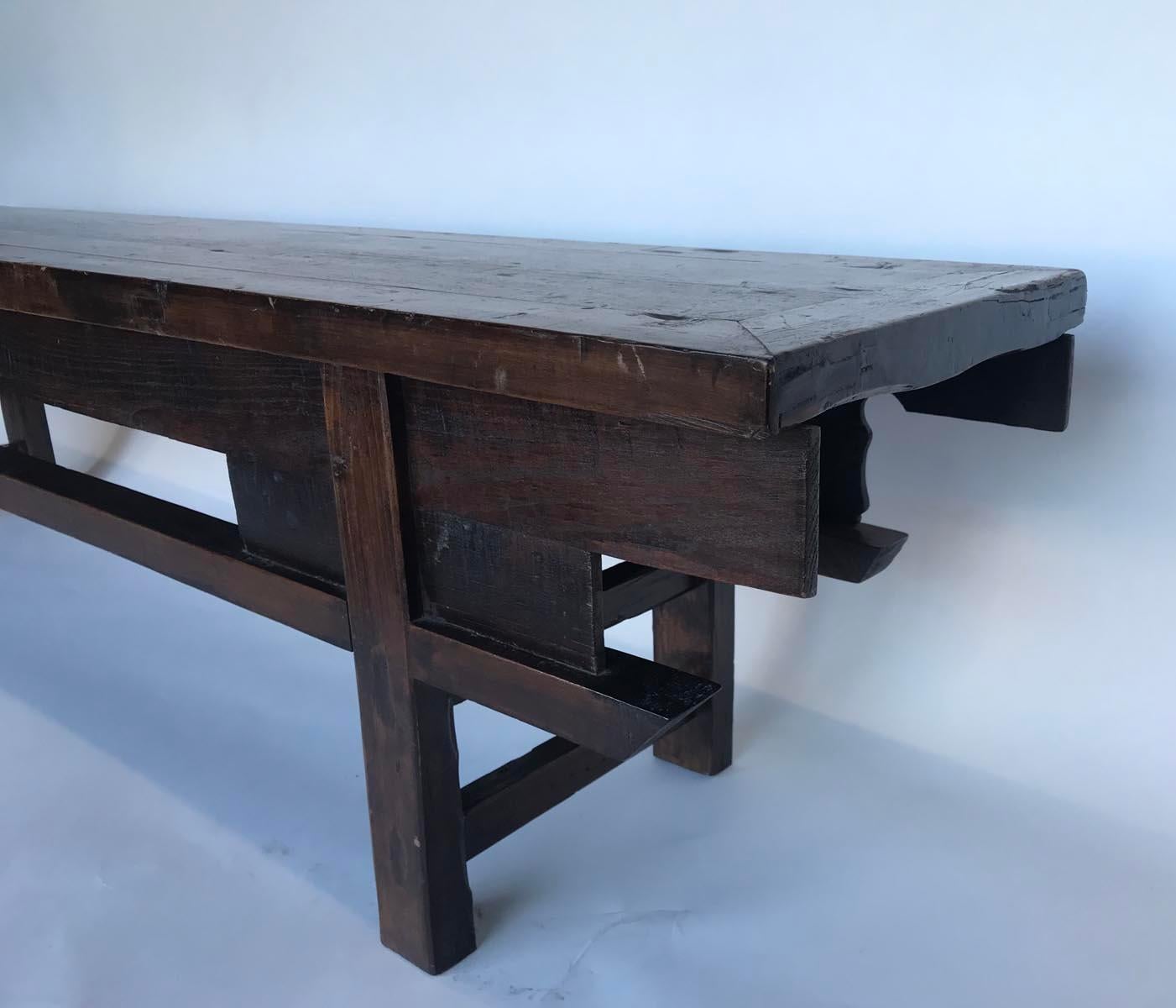 19th Century Chinese Elm Bench For Sale 6