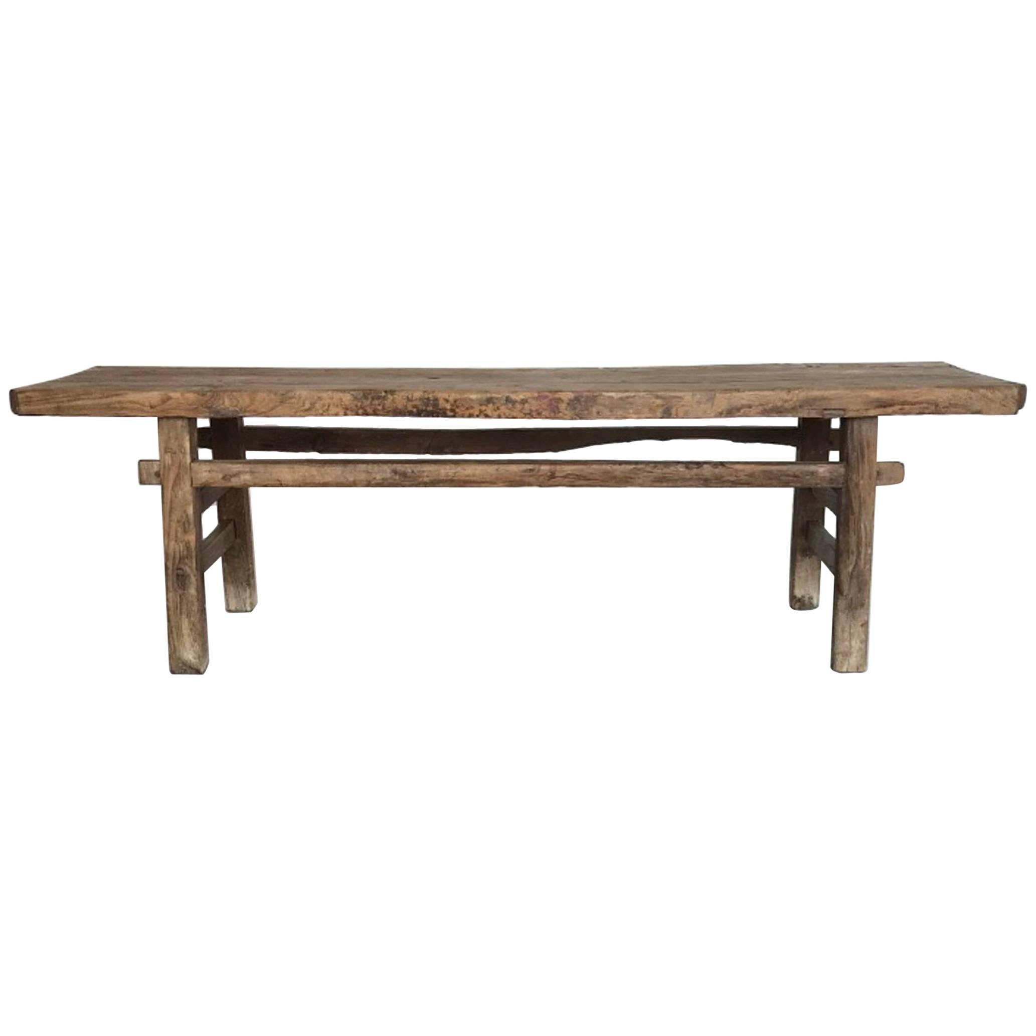 19th Century Chinese Elm Bench