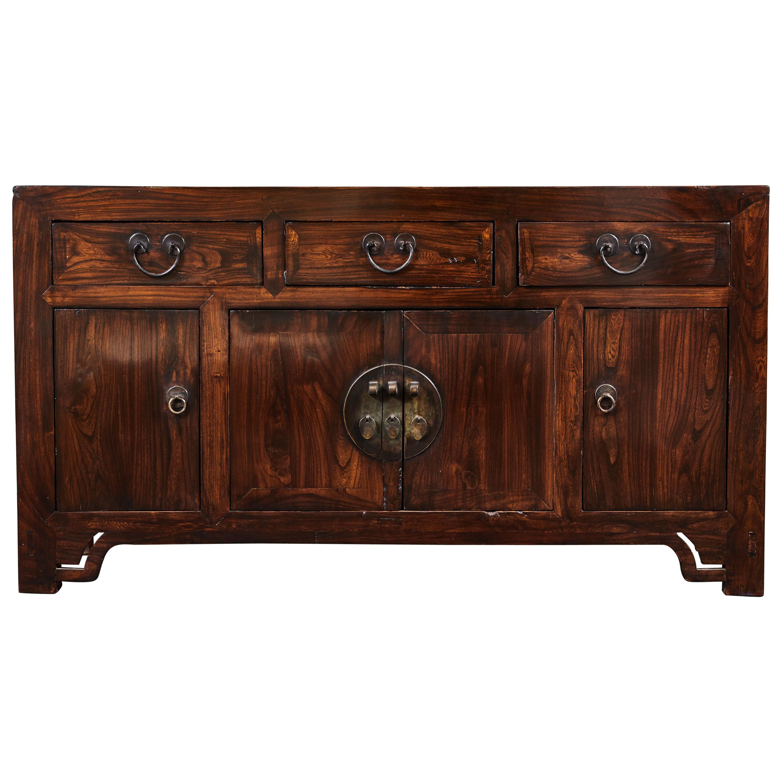 Mid 19thC. Q'ing Dynasty Chinese Elm Corner For Sale at 1stDibs