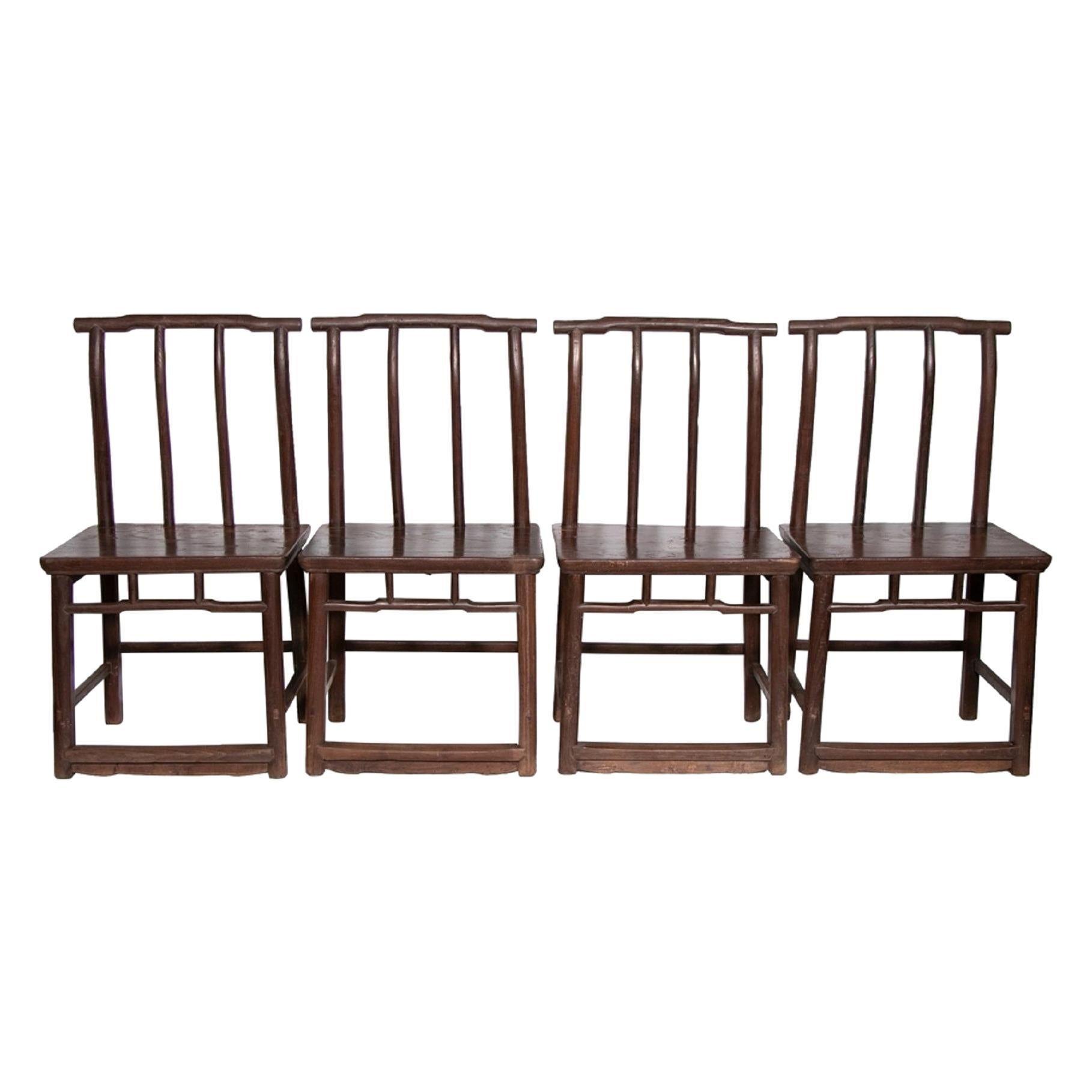 19th Century Chinese Elm Chairs For Sale
